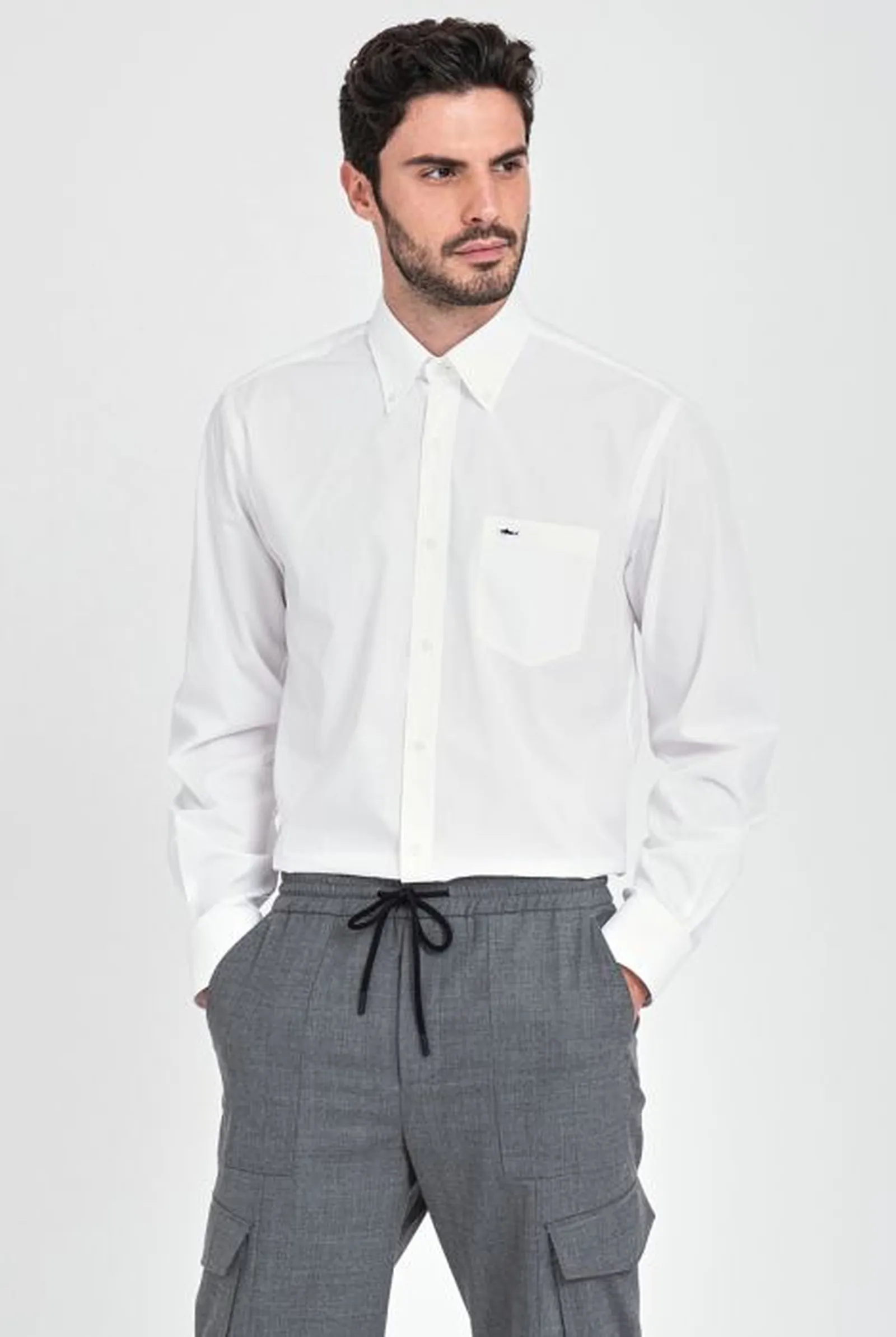 Paul E Shark Camicia In Popoline Di Cotone Bianco C0P3001 57824