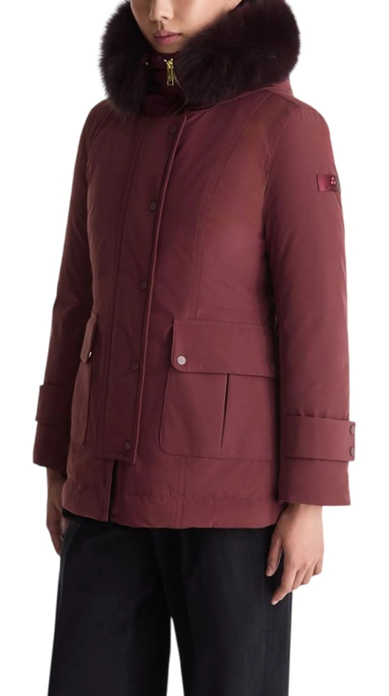 Peuterey Parka Buriram Srtr Grs Fur Rosso Prugna Ped5742 195318