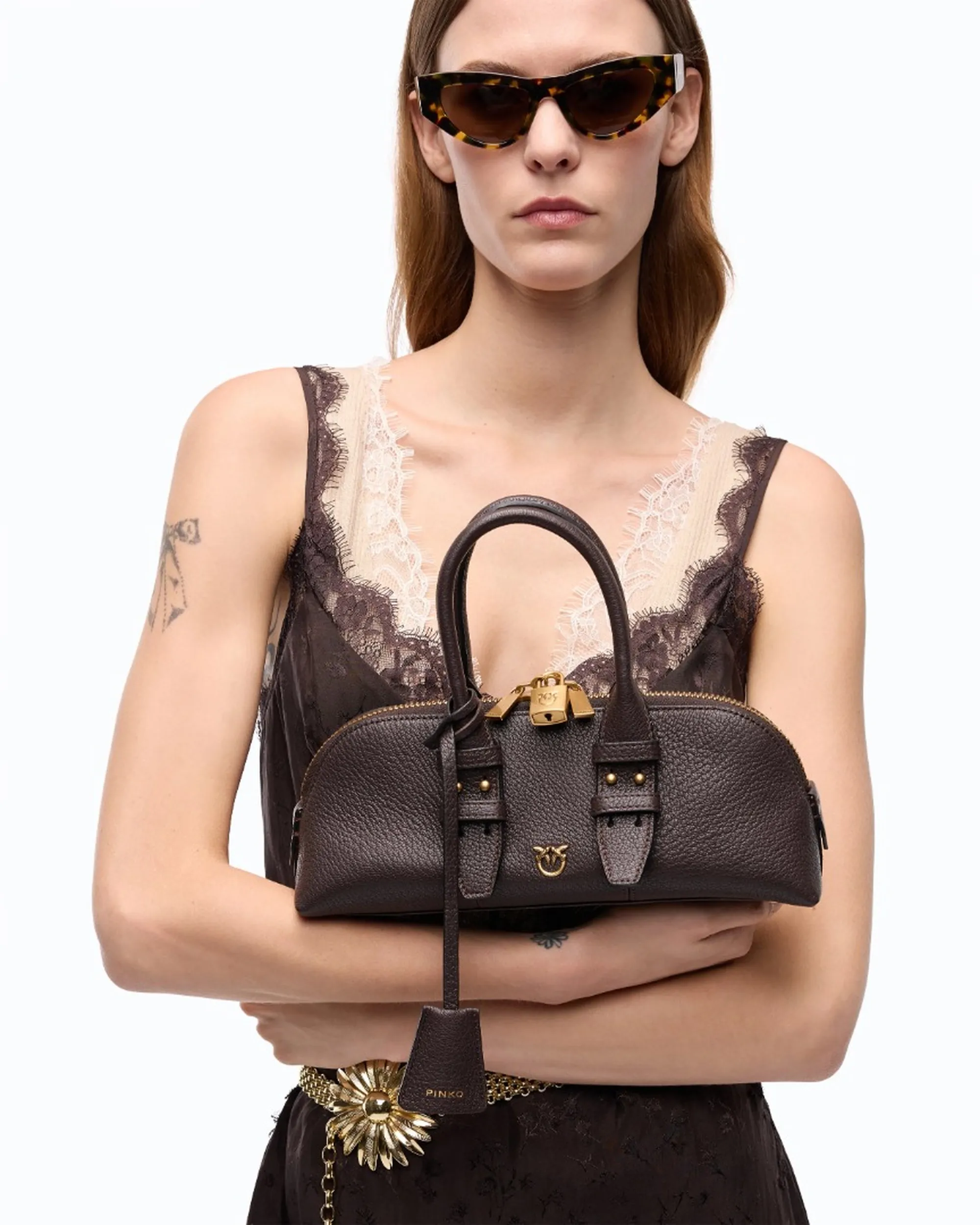 Pinko Borsa Bowling Horizontal Marrone 105334A3Cx 185904
