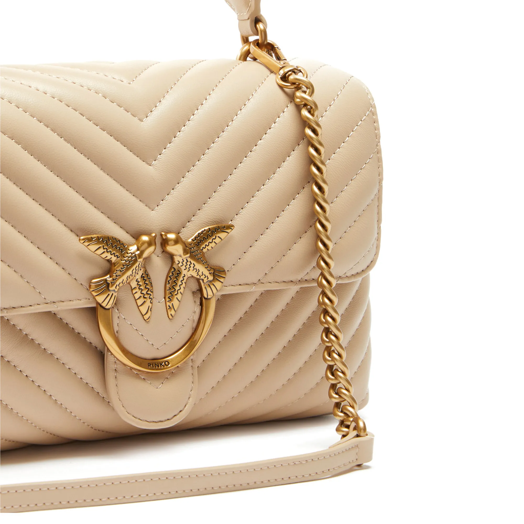 Pinko Borsa Classic Lady Love Puff Chevron Beige Chiaro 100043A0Gk 163046