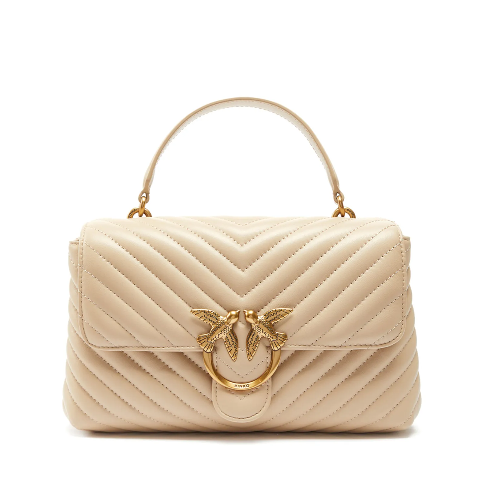 Pinko Borsa Classic Lady Love Puff Chevron Beige Chiaro 100043A0Gk 163048