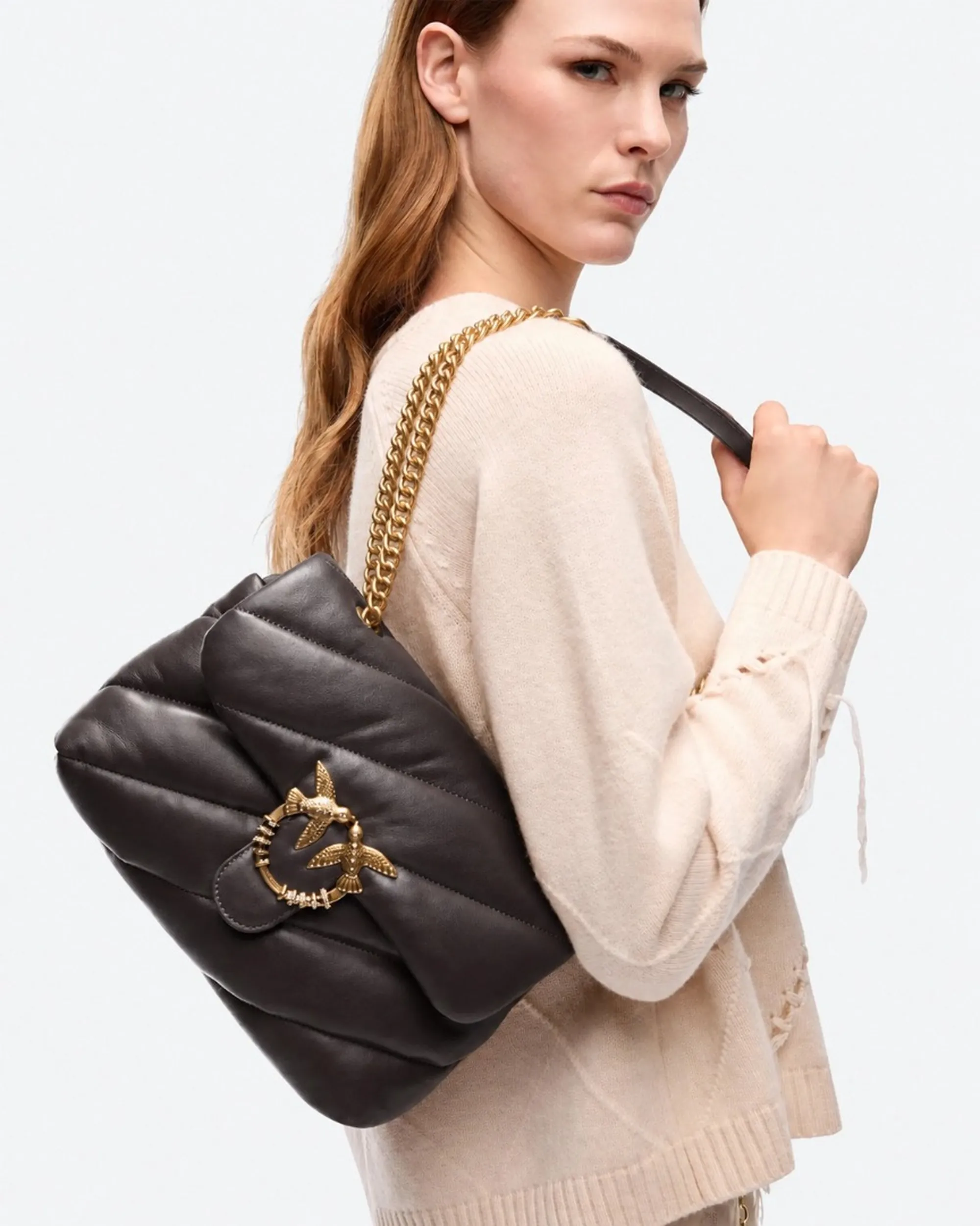 Pinko Borsa Puff Classic Marrone 107057A0F2 186001