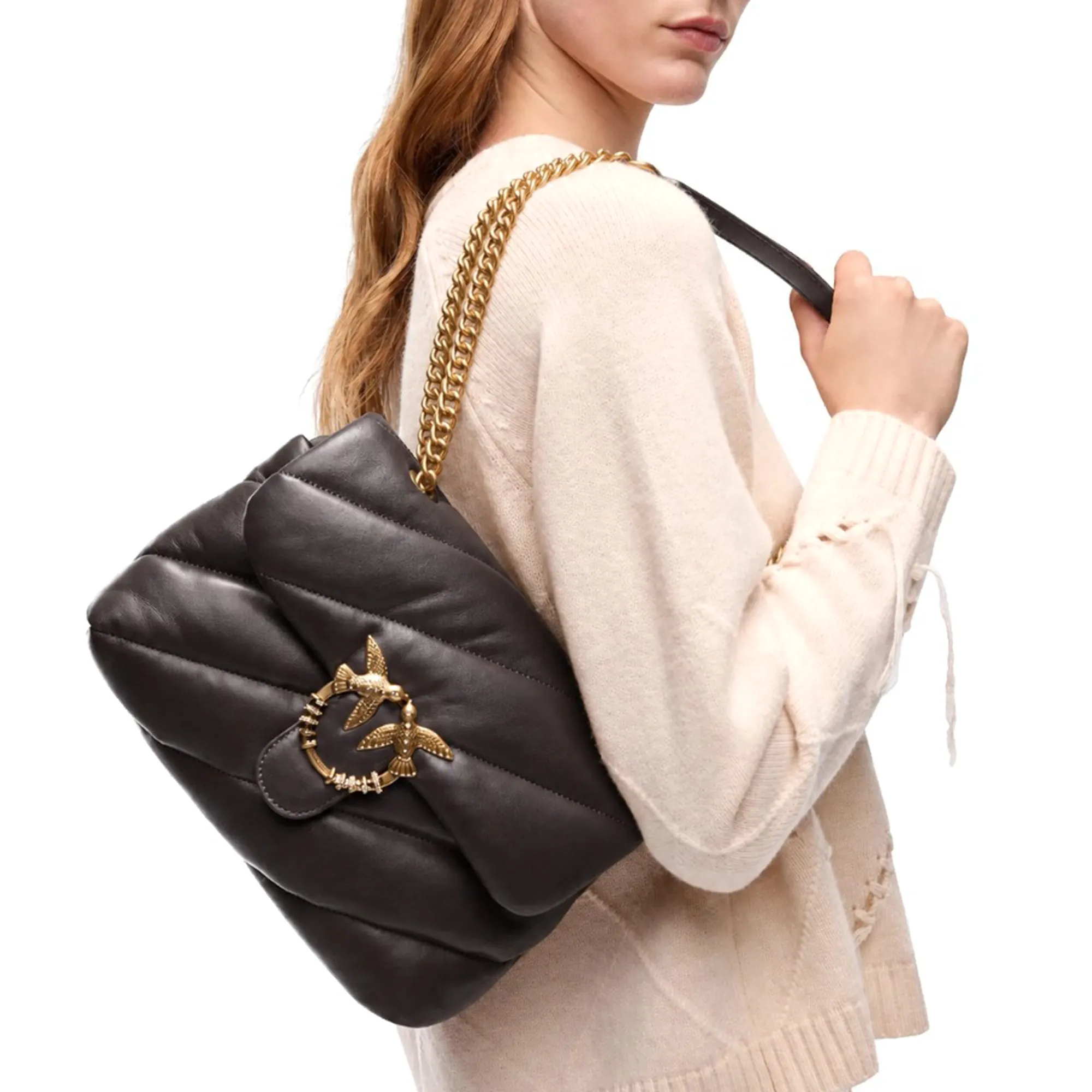 Pinko B'Classic Puff Bag' Brown 107057A0F2 186994