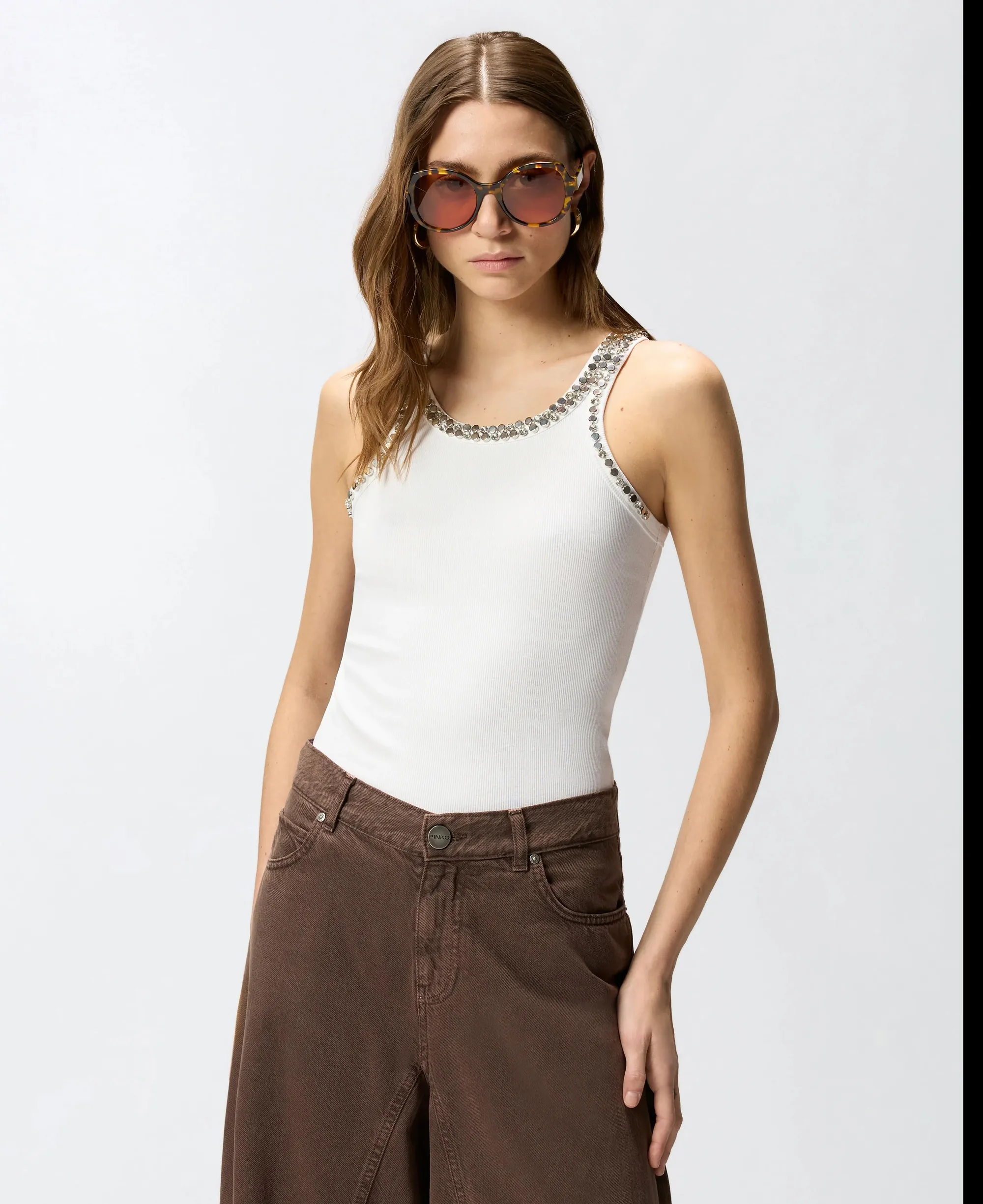 Pinko B'Confetti Tank Top' White 104109A35Y 170185