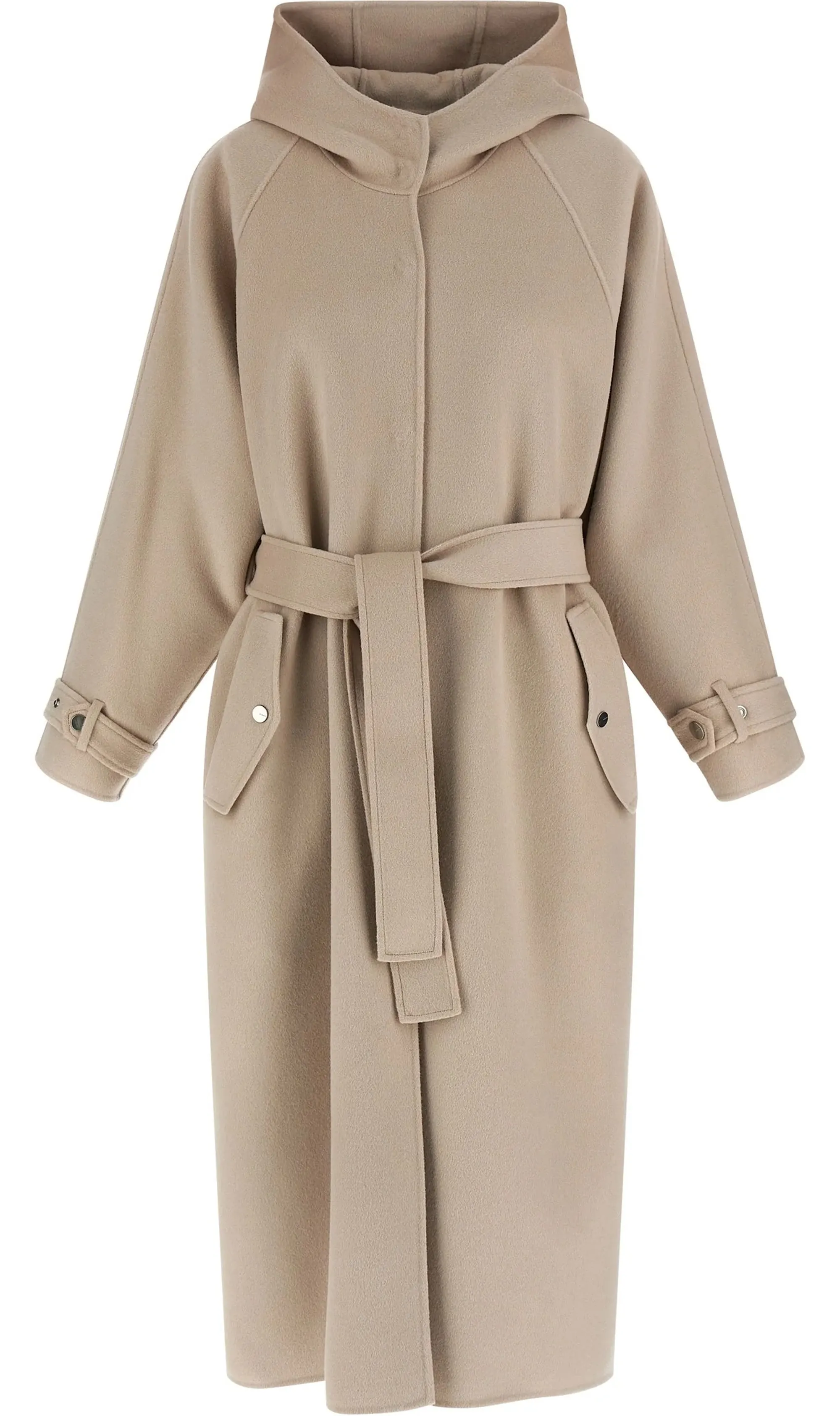 Pinko Cappotto Cartoccio Lungo In Panno Double Beige 105342A2Xm 158441