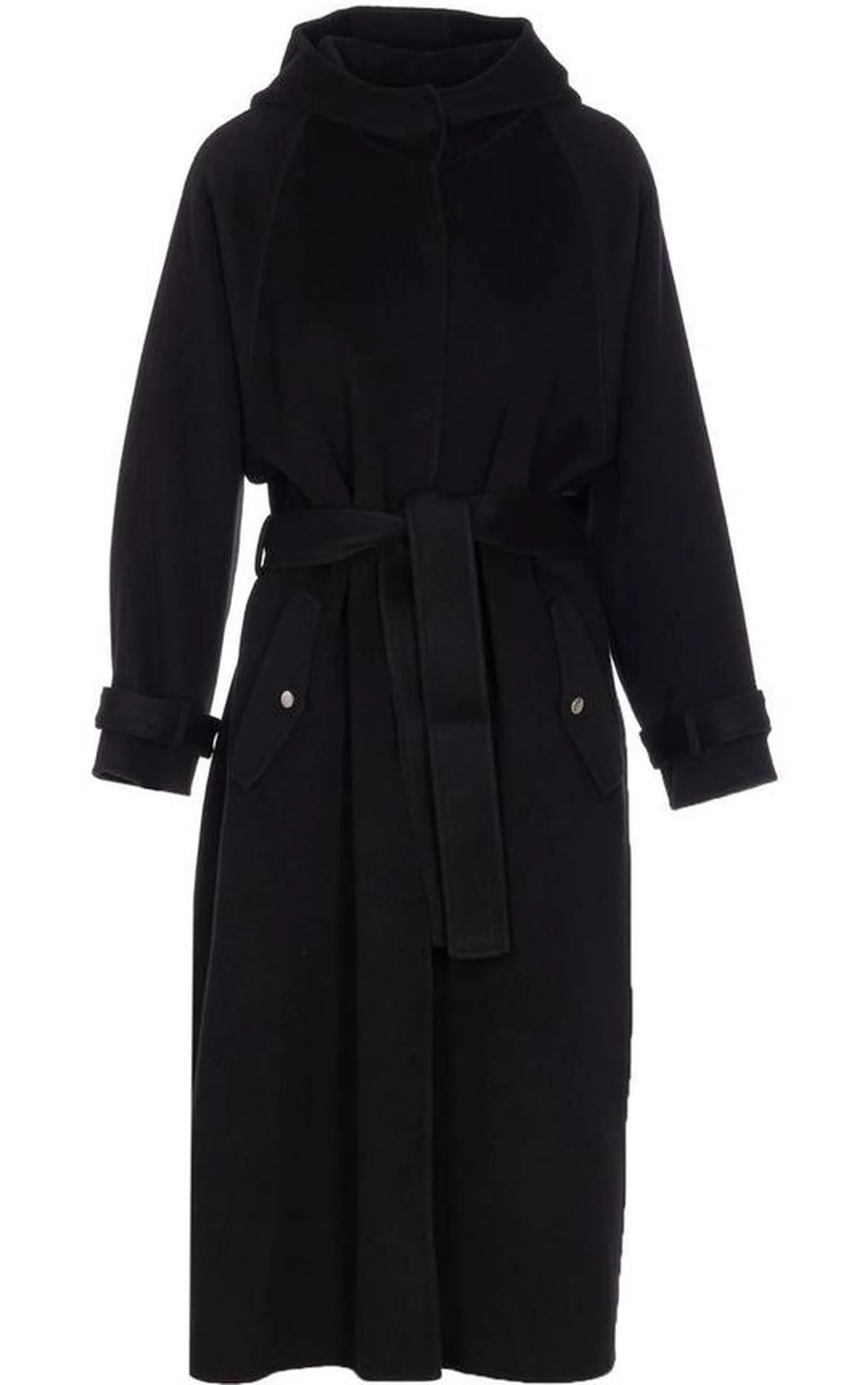 Pinko Cappotto Cartoccio Lungo In Panno Double Nero 105342A2Xm 158446