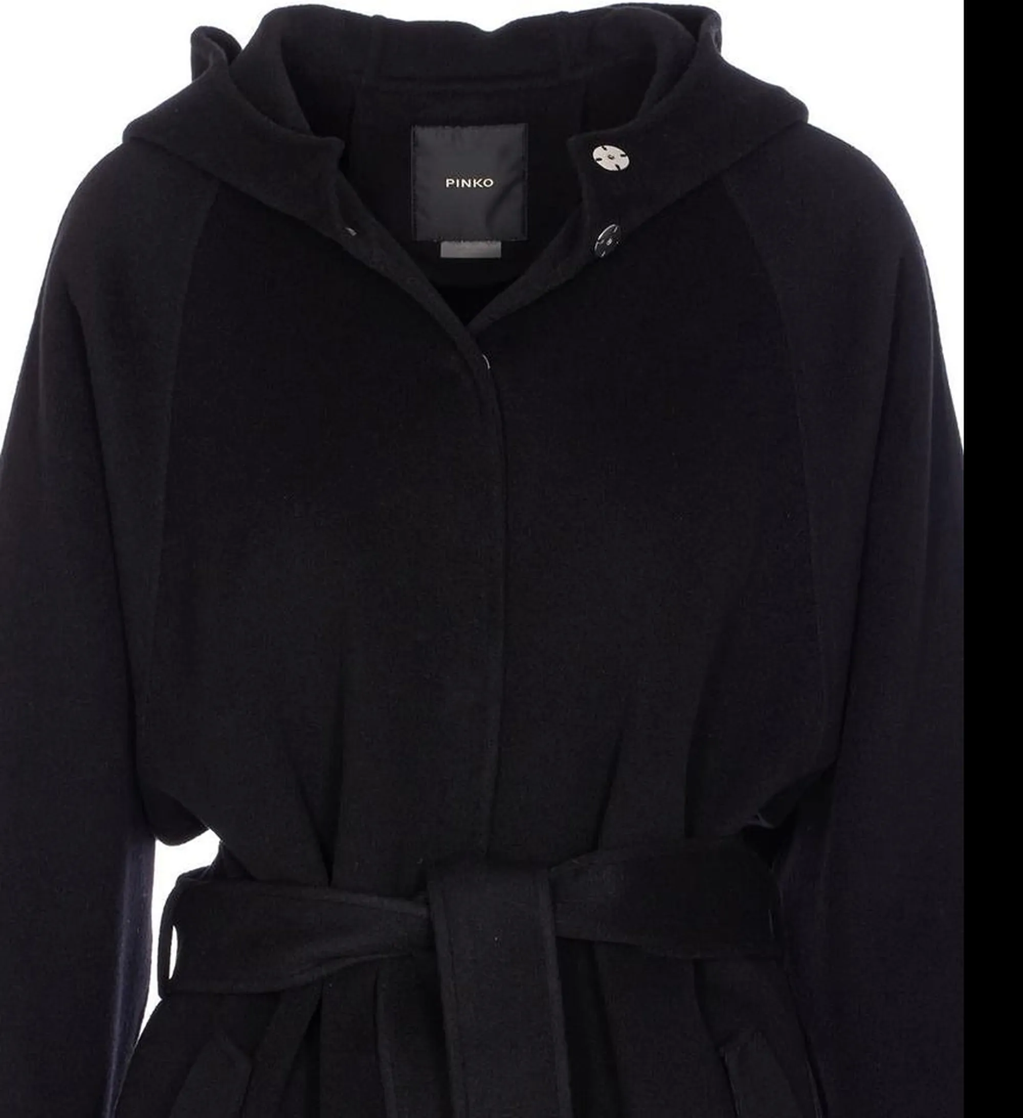 Pinko Cappotto Cartoccio Lungo In Panno Double Nero 105342A2Xm 158447