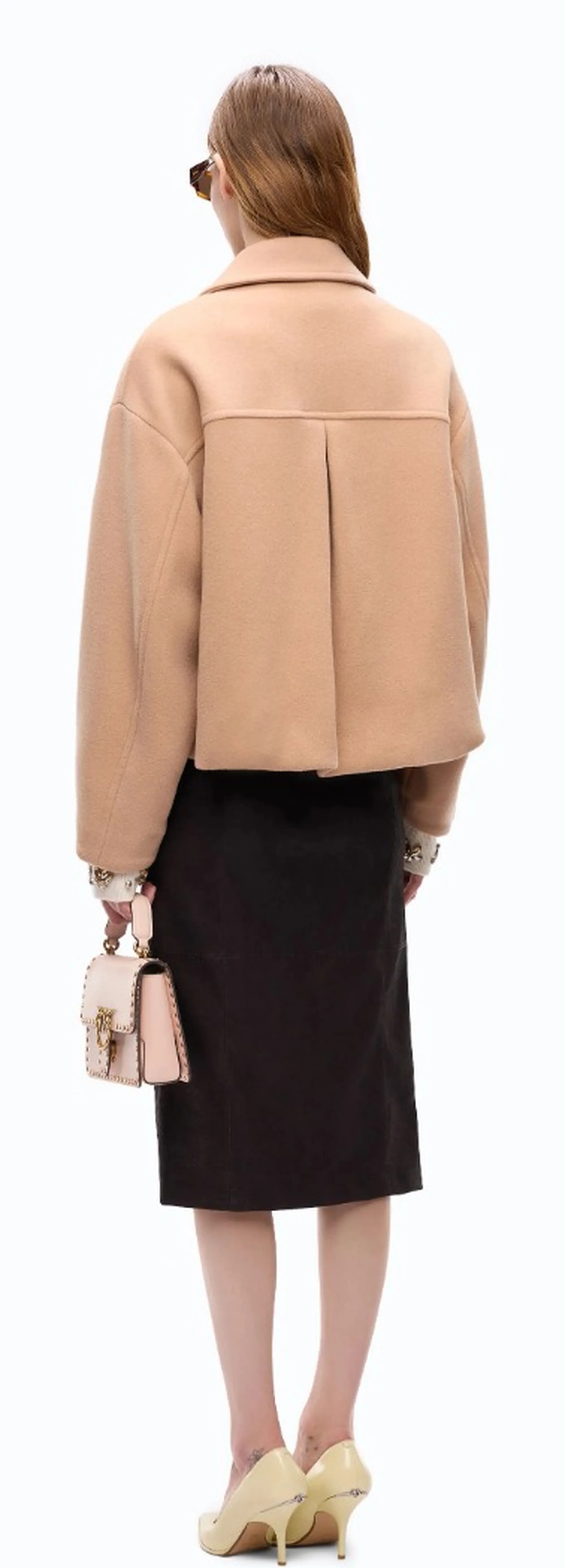 Pinko Cappotto Craspedia In Panno Doppio Beige 107552A3Fg 186013
