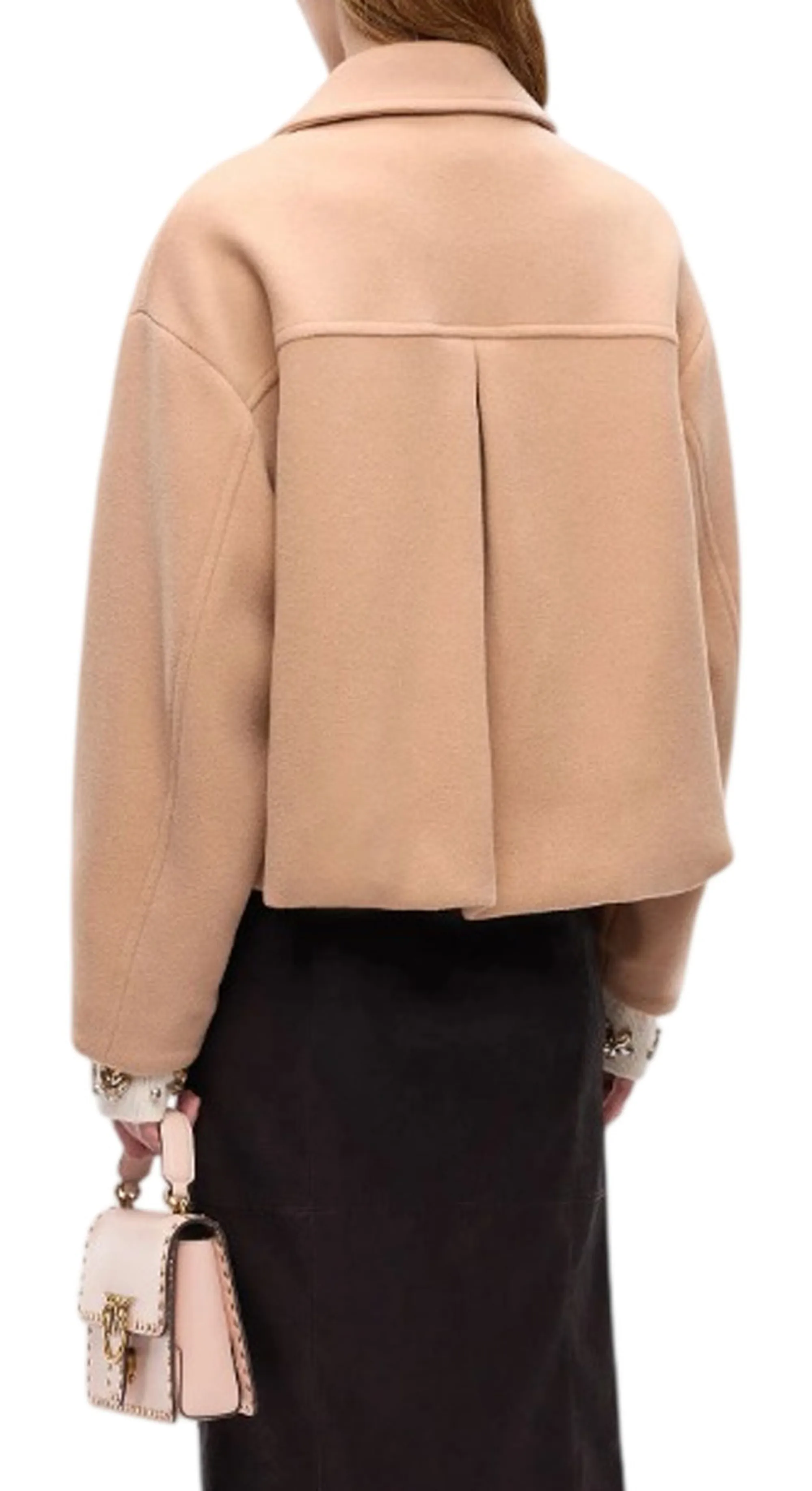 Pinko Cappotto Craspedia In Panno Doppio Beige 107552A3Fg 186688