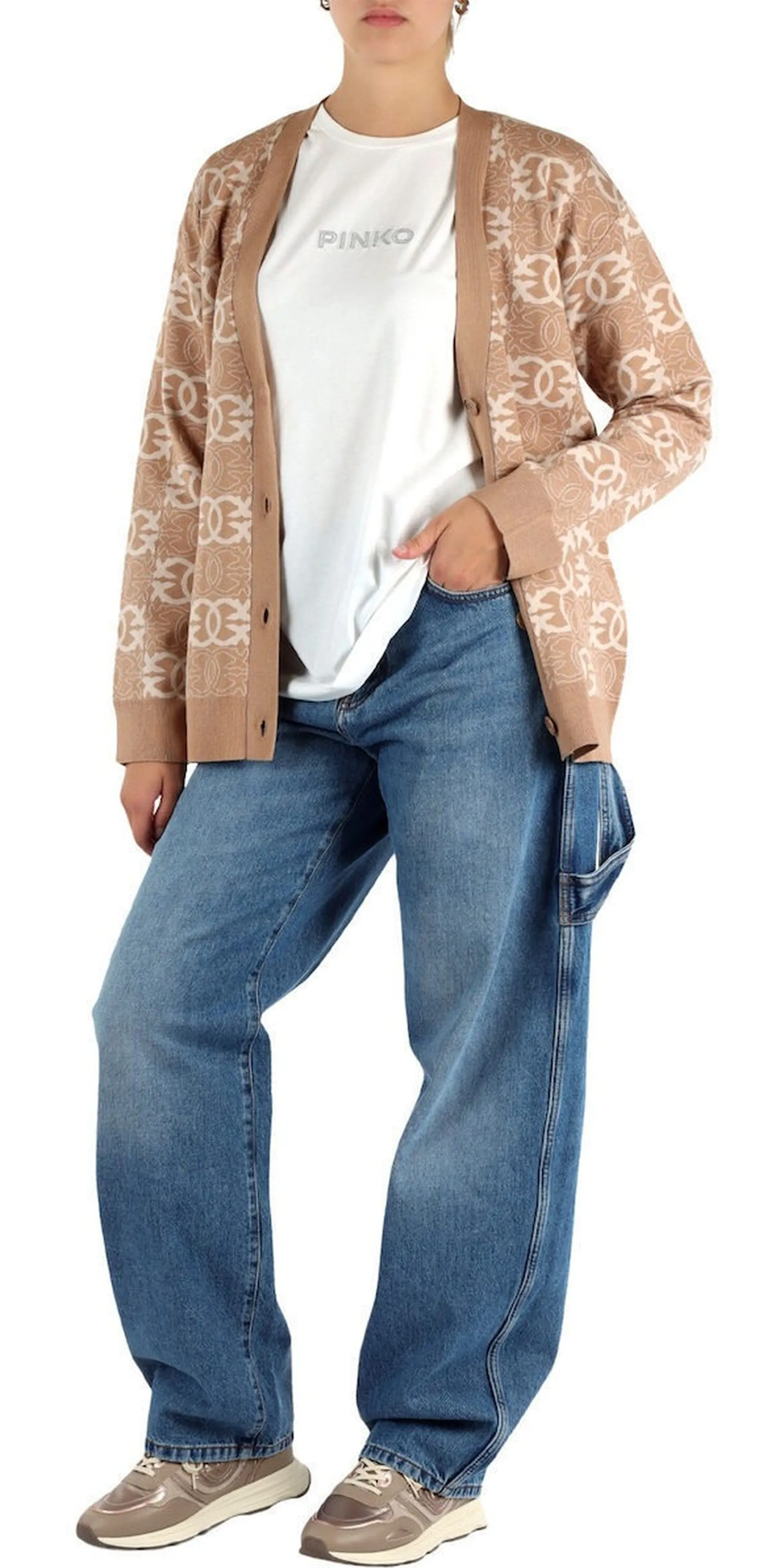 Pinko Cardigan Half Breed Cammello 106042A2Yd 154581