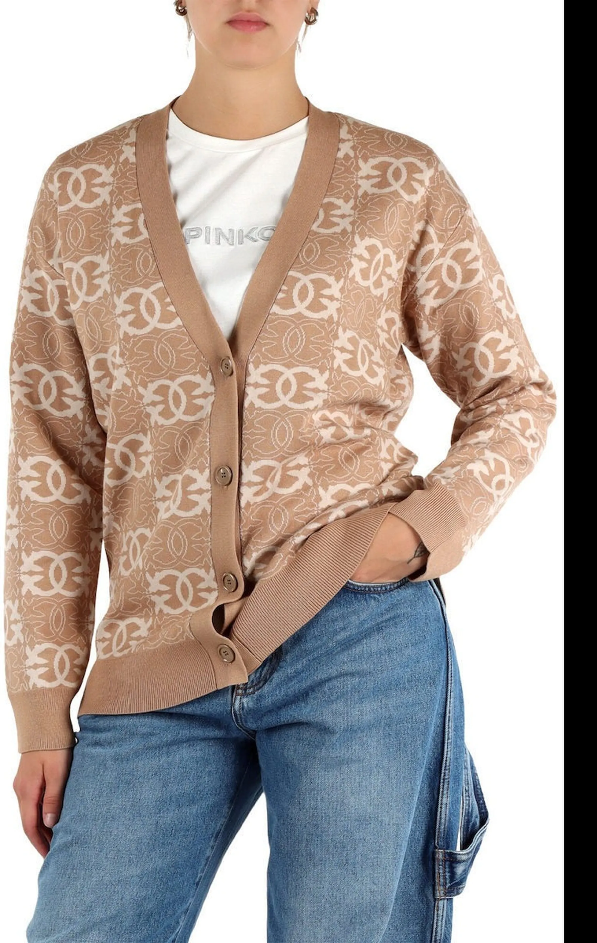 Pinko Cardigan Half Breed Cammello 106042A2Yd 154583