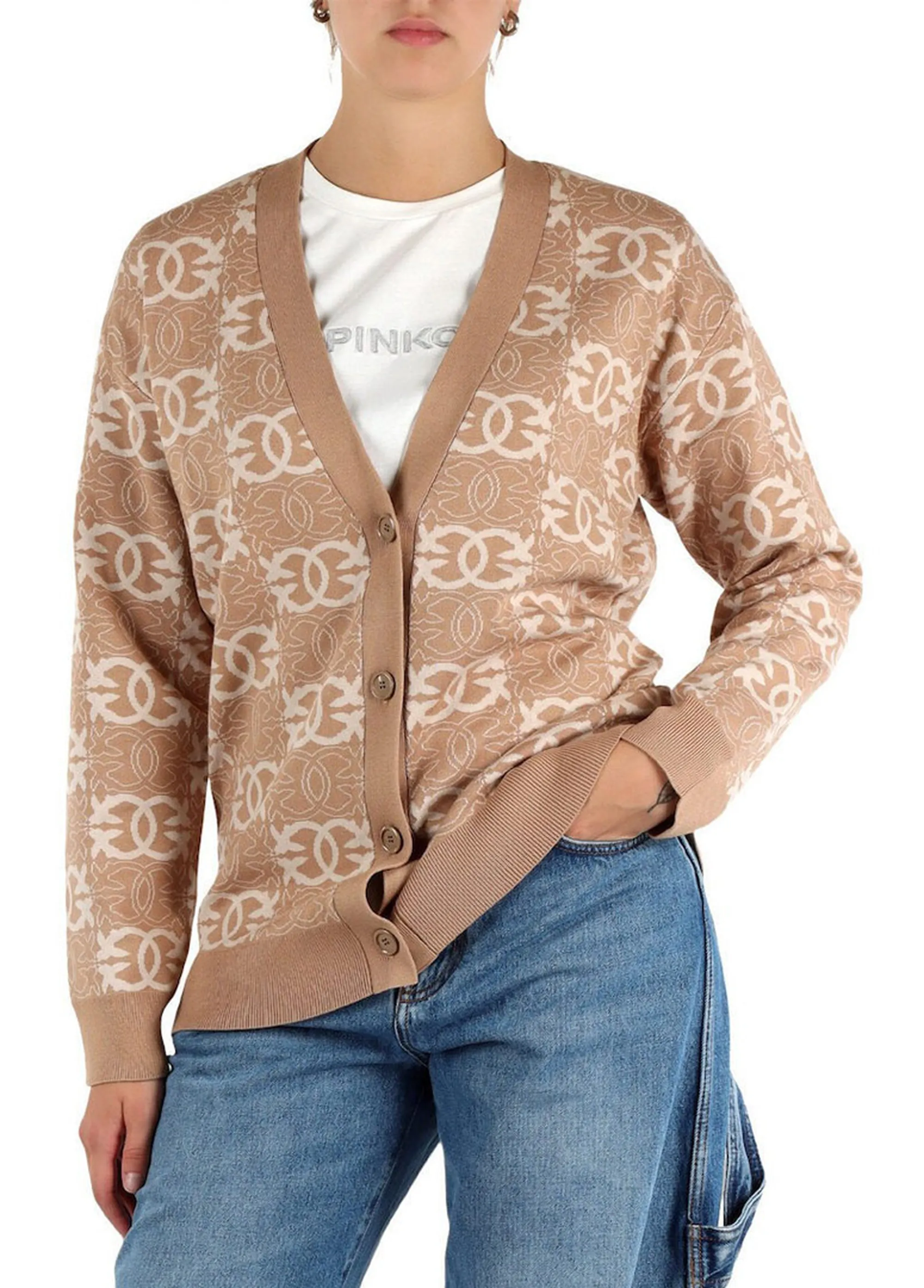 Pinko Cardigan Half Breed Cammello 106042A2Yd 154783