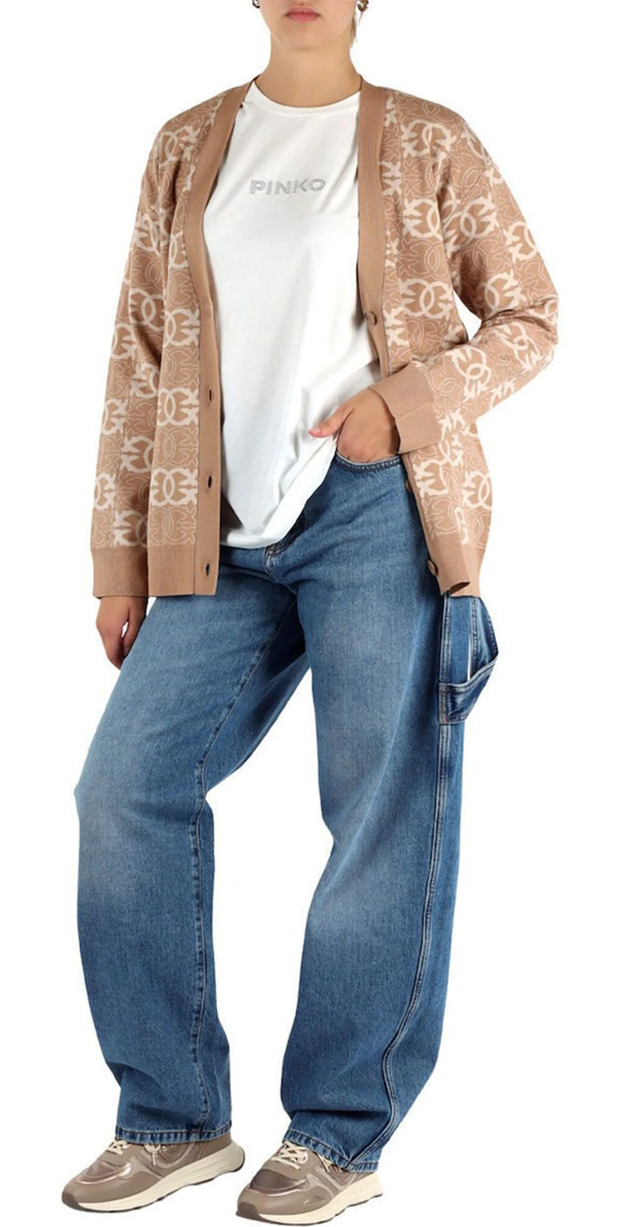 Pinko Cardigan Half Breed Cammello 106042A2Yd 154785