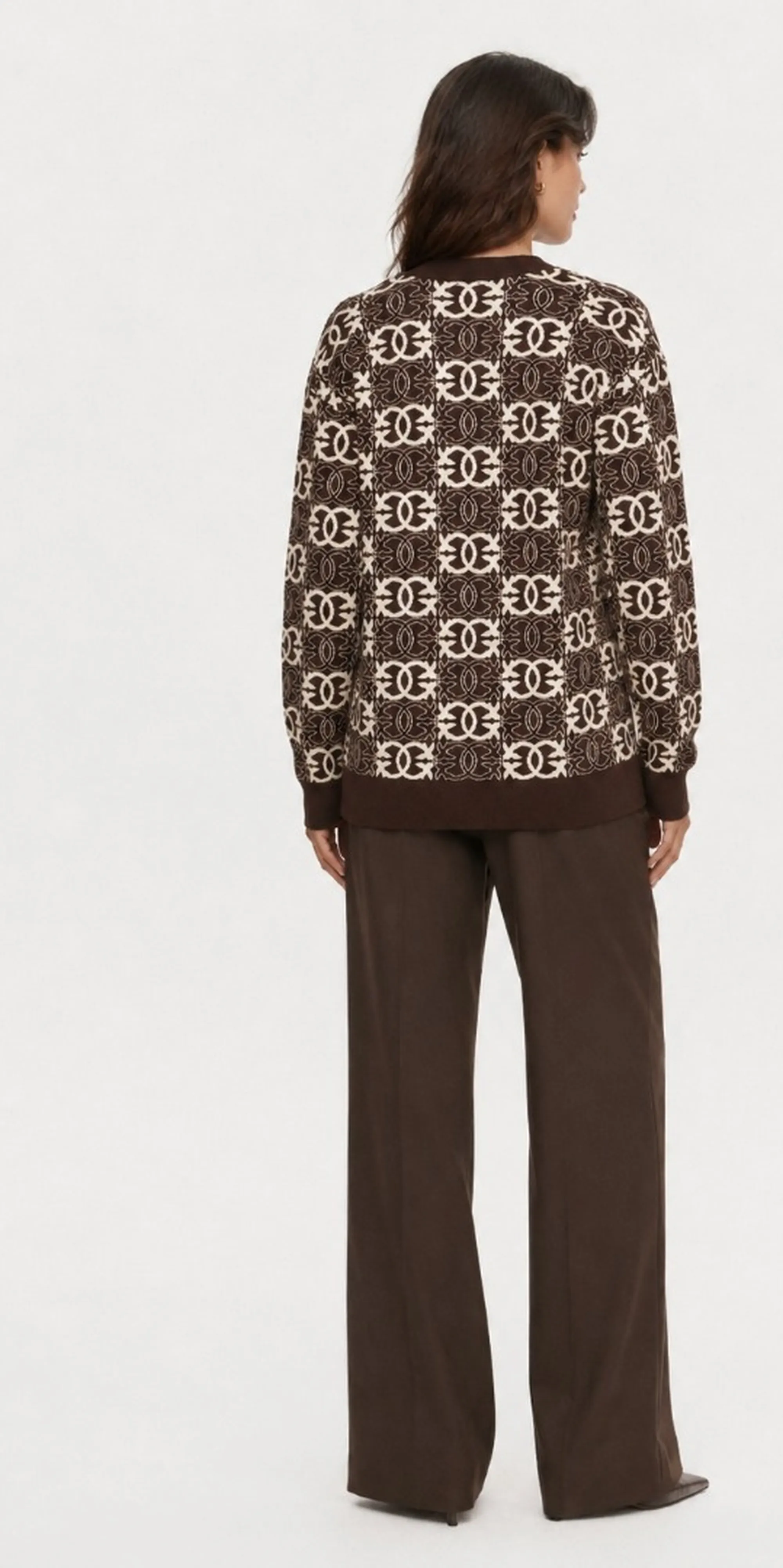 Pinko B'Cardigan Half Breed' Brown 106042A2Yd 186285