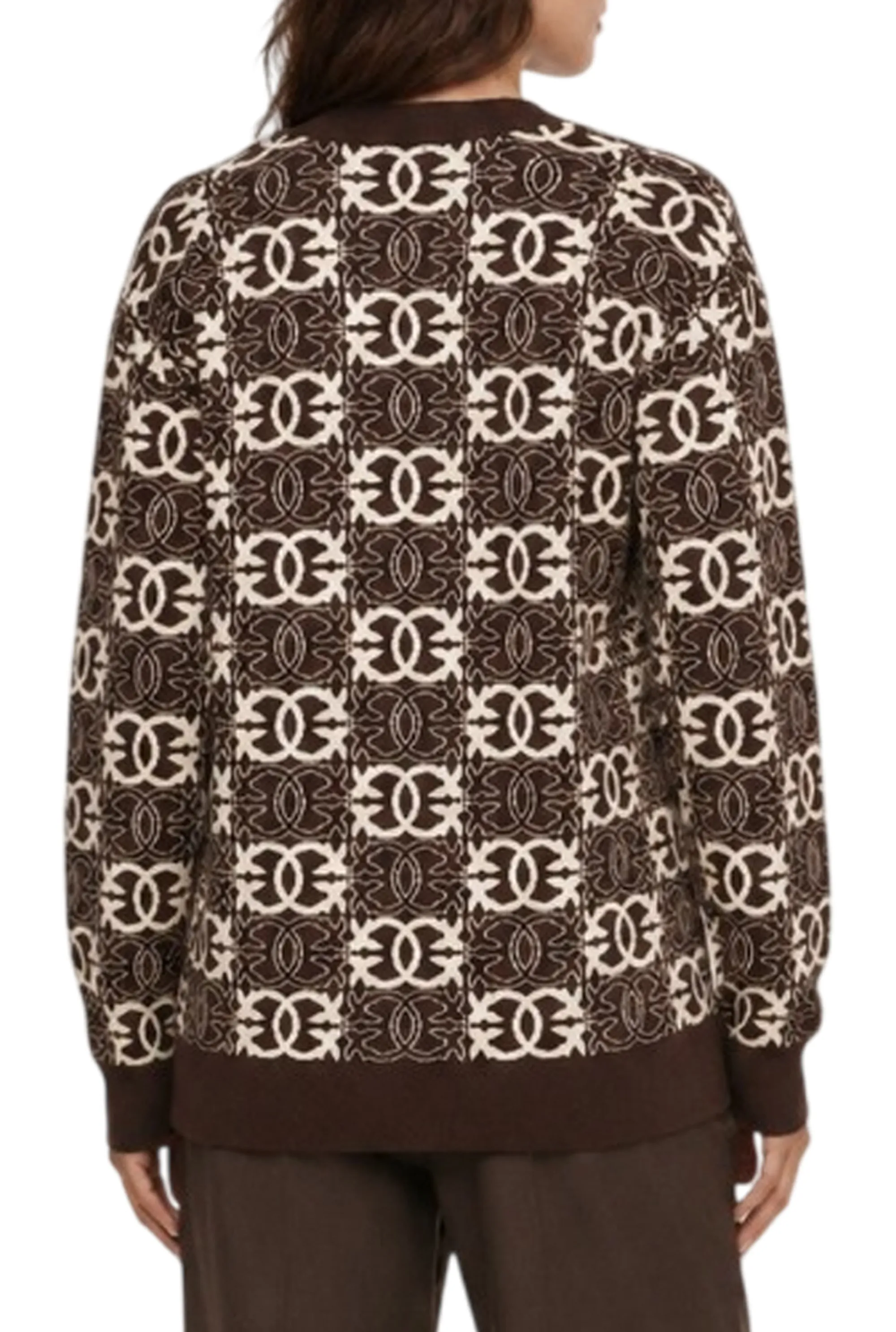 Pinko B'Cardigan Half Breed' Brown 106042A2Yd 187542