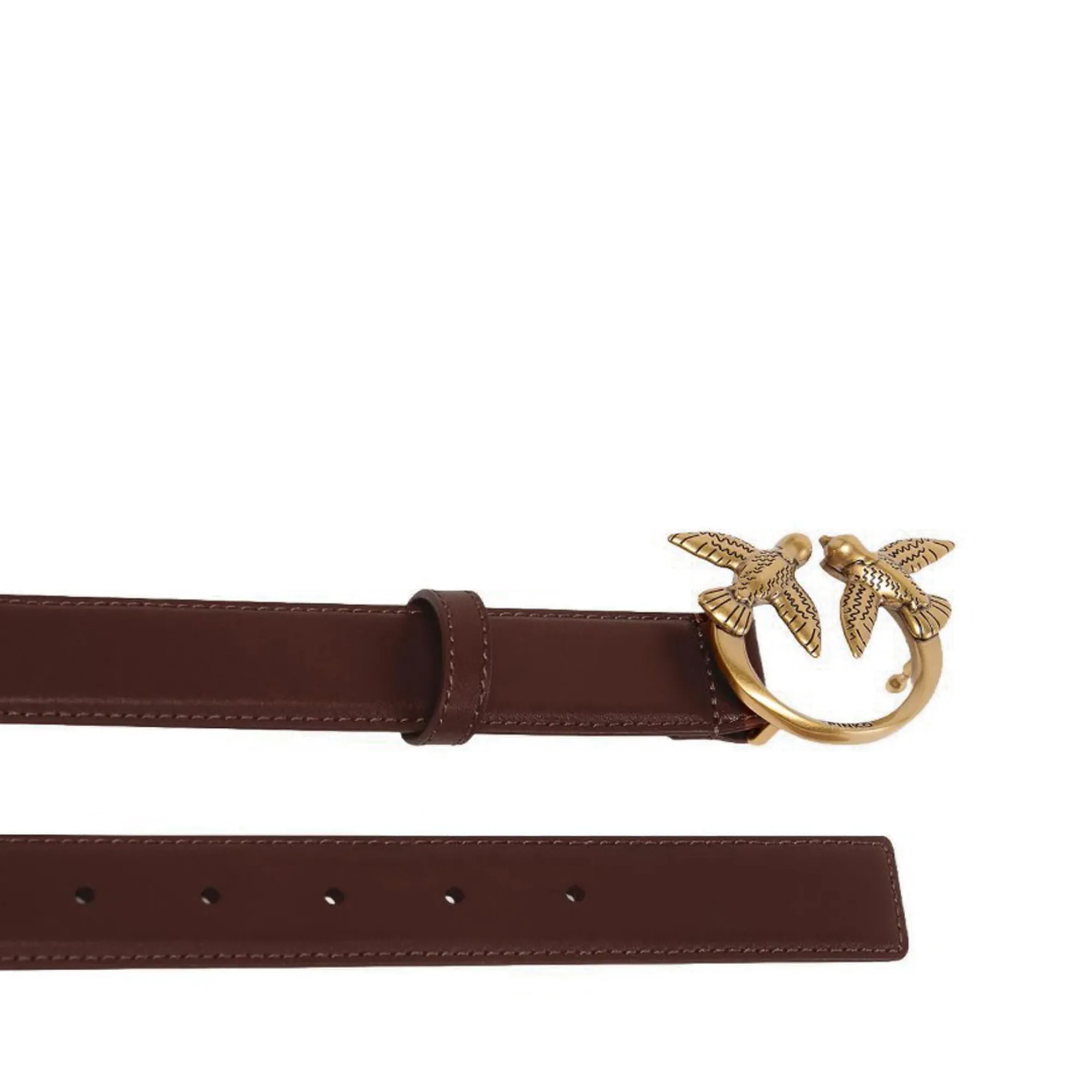 Pinko B'Love Birds Leather Belt' Brown 100125A0F1 154537