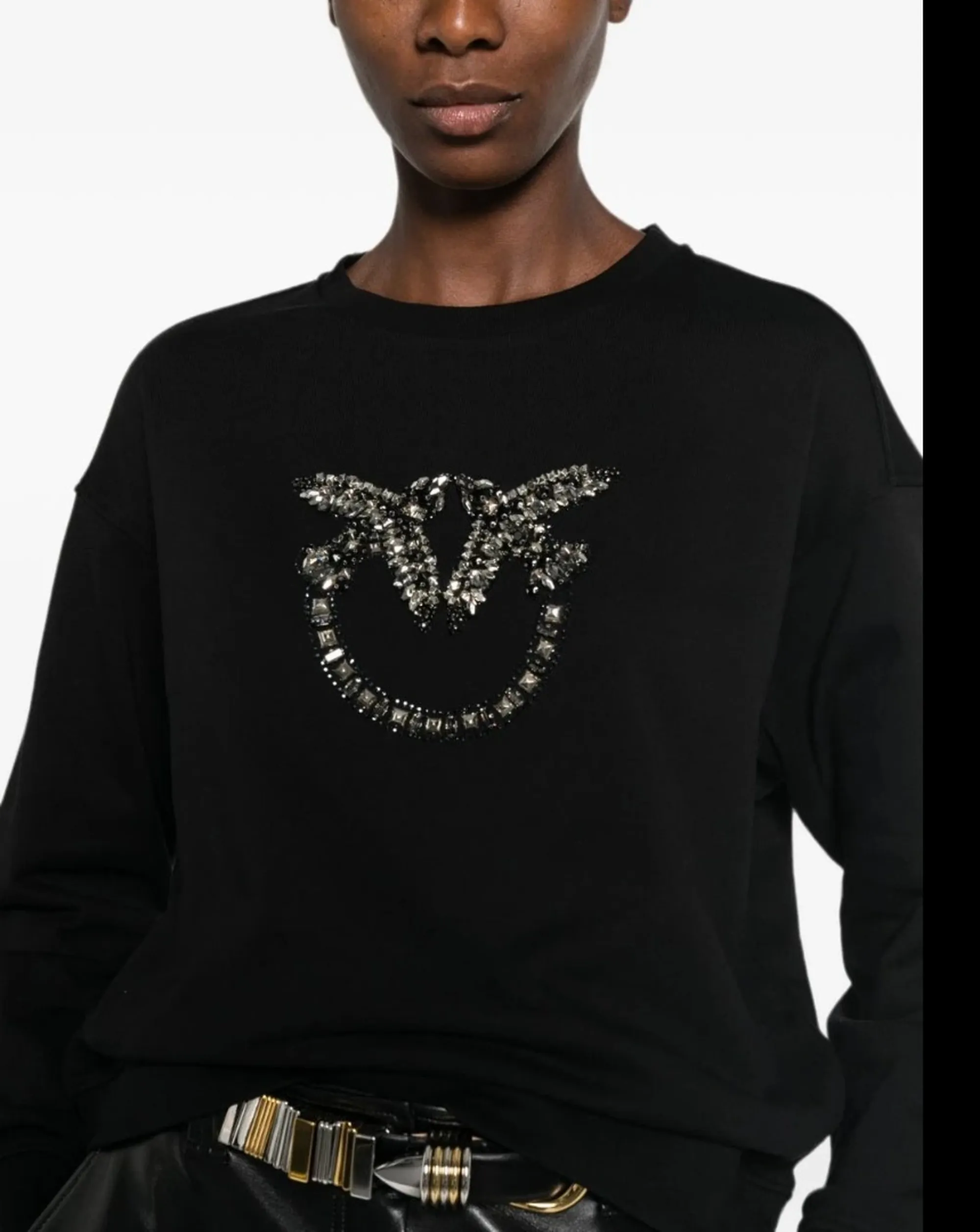 Pinko Felpa Nelly Rcamo Logo Nero 100534A3Jq 185918