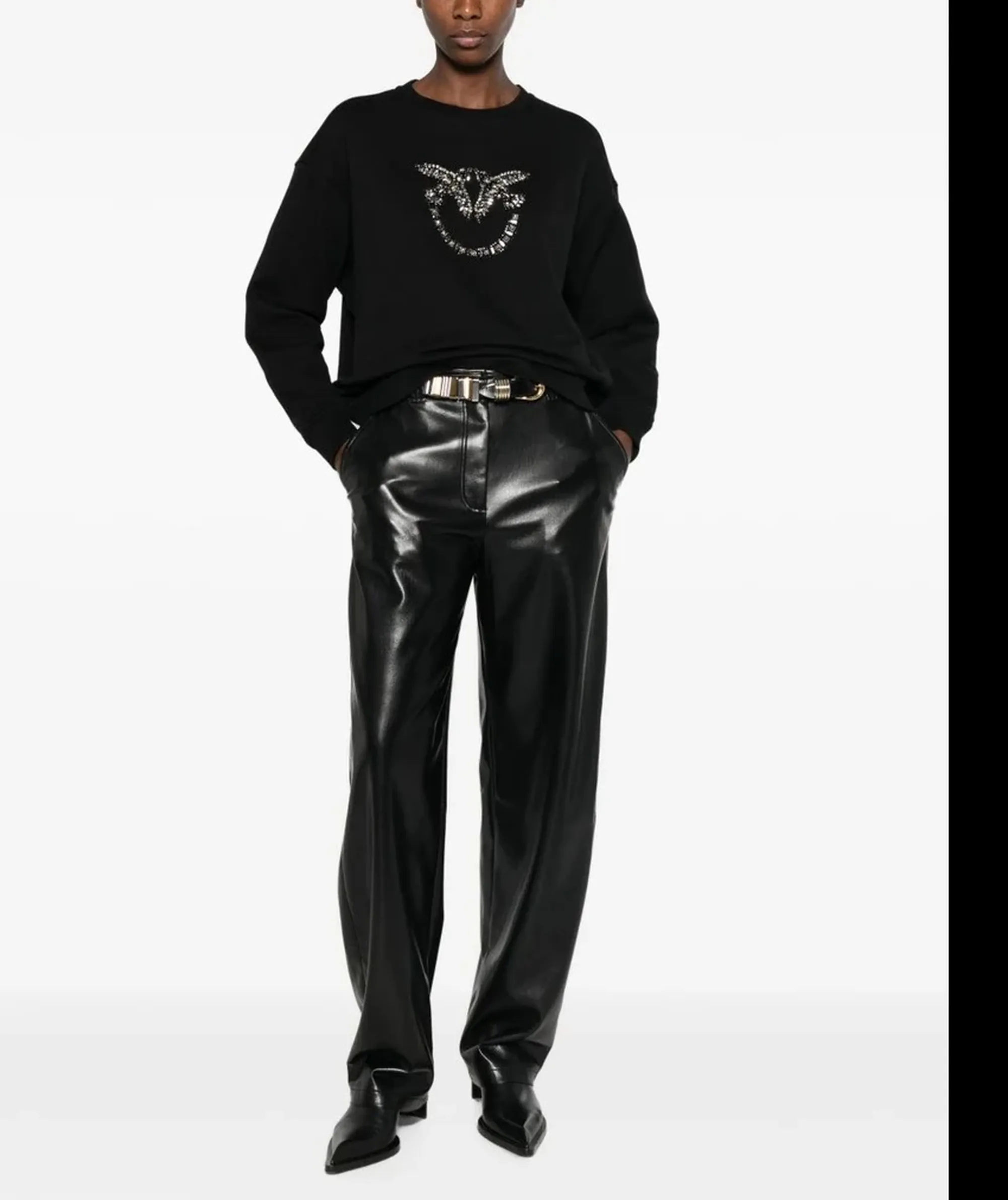 Pinko Felpa Nelly Rcamo Logo Nero 100534A3Jq 185920