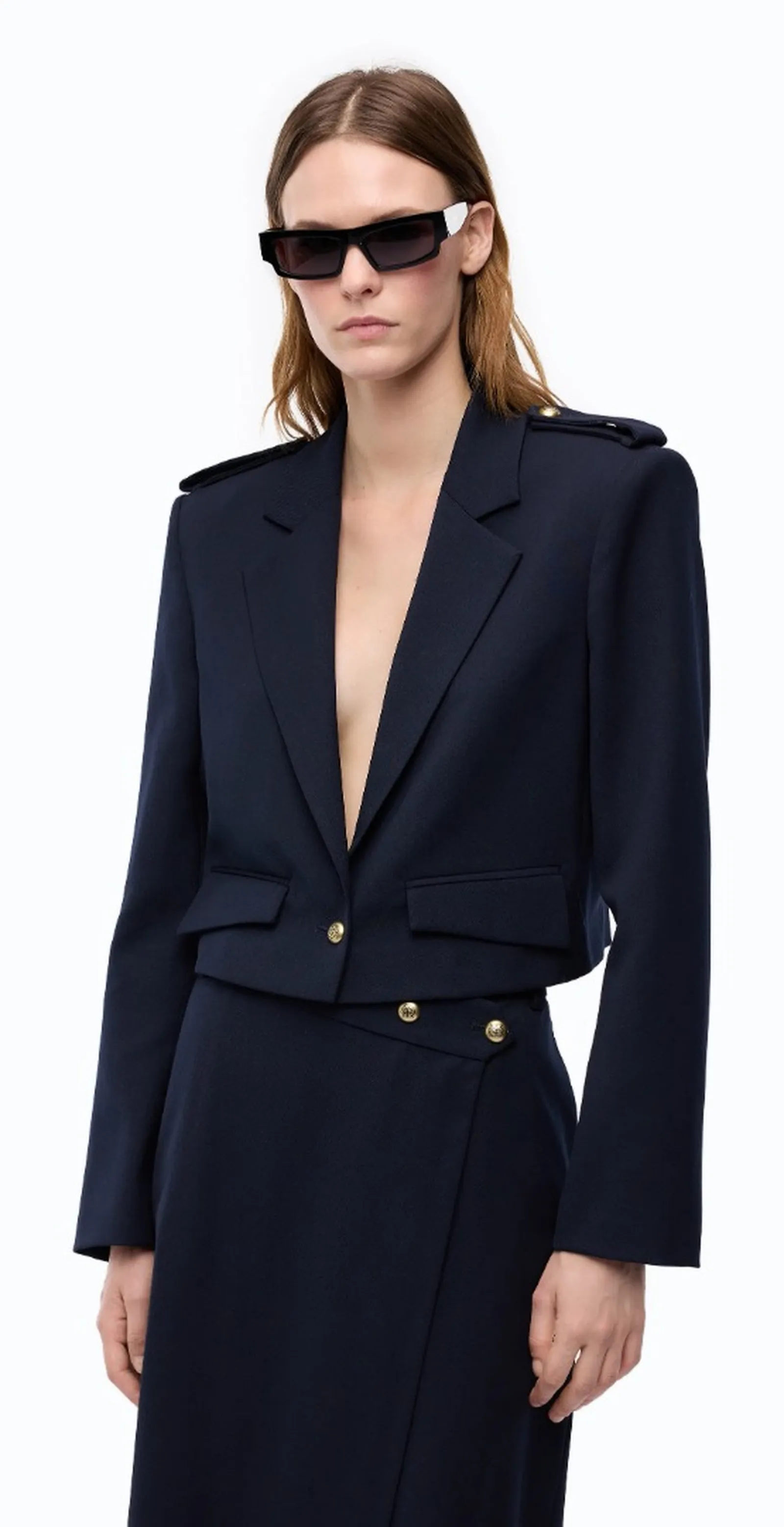Pinko Giacca Manna Cropped Blu Scuro 107715A3Ms 186073