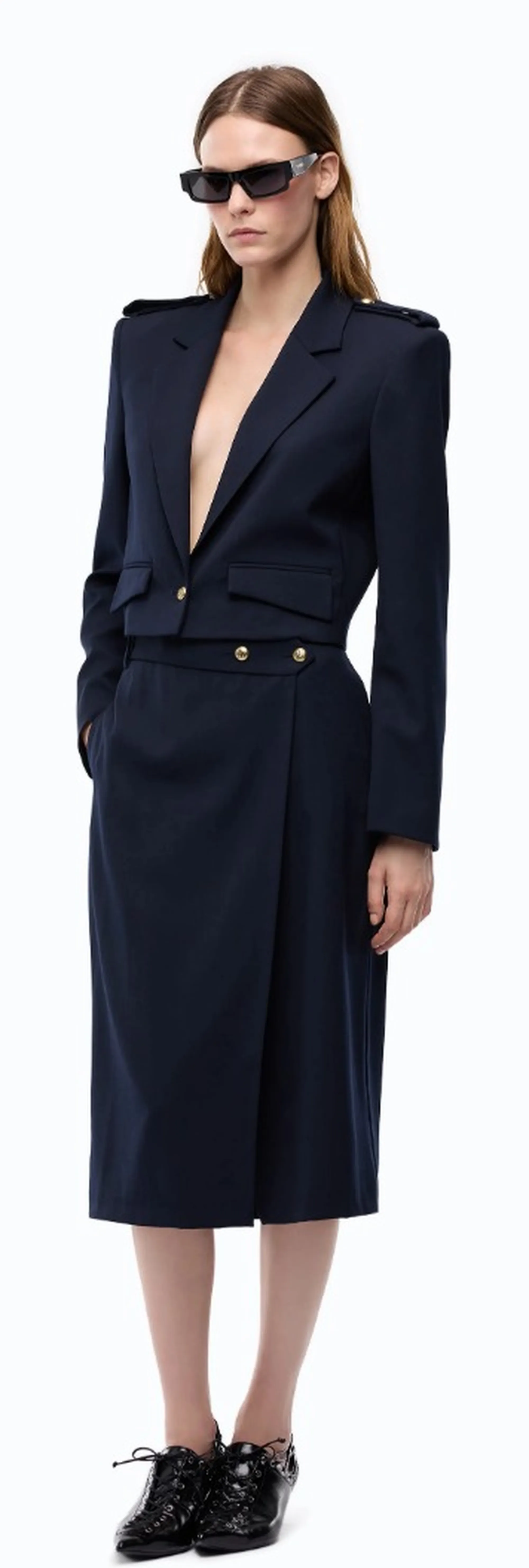 Pinko Giacca Manna Cropped Blu Scuro 107715A3Ms 186074
