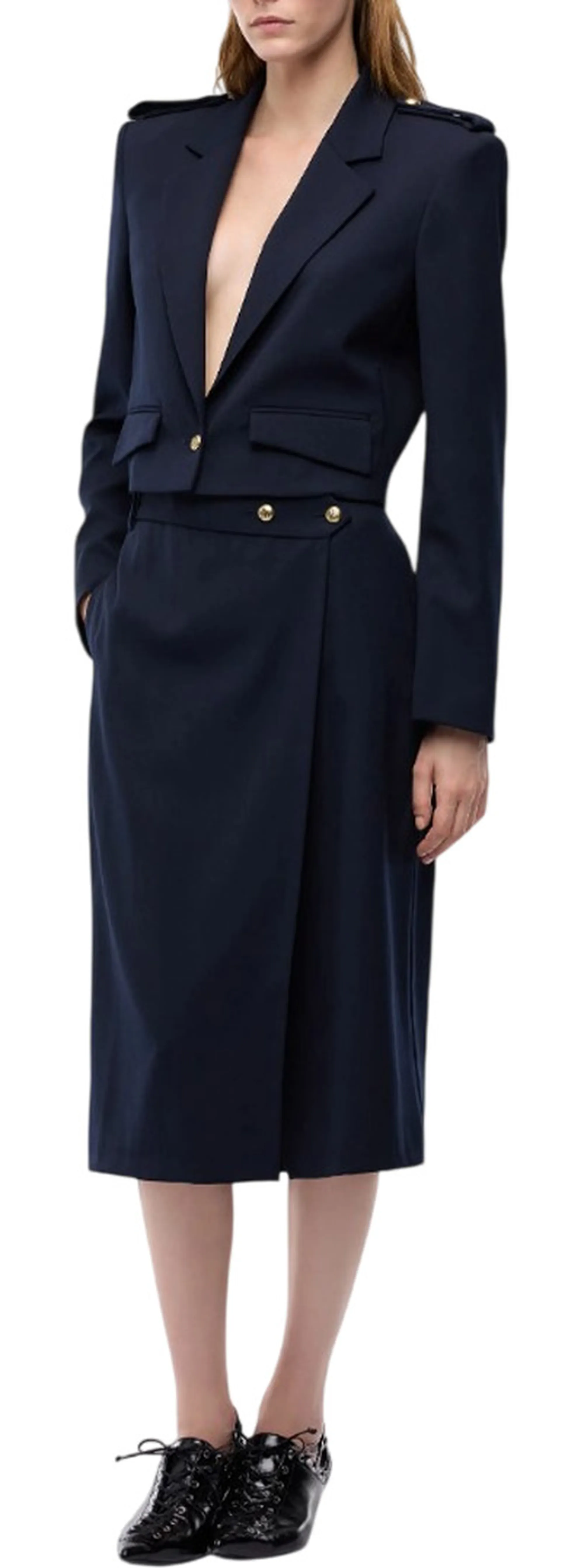 Pinko Giacca Manna Cropped Blu Scuro 107715A3Ms 186716