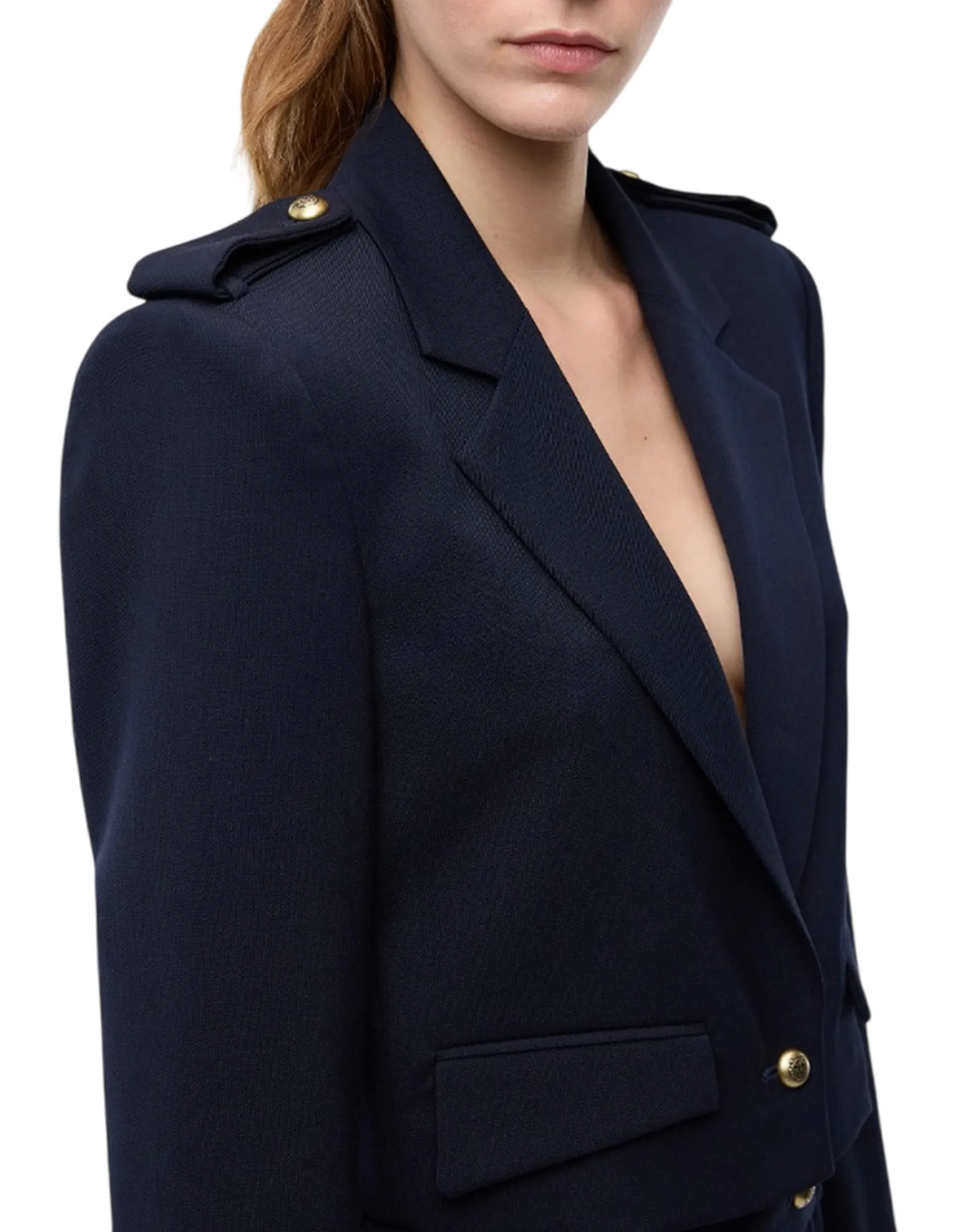 Pinko Giacca Manna Cropped Blu Scuro 107715A3Ms 186717