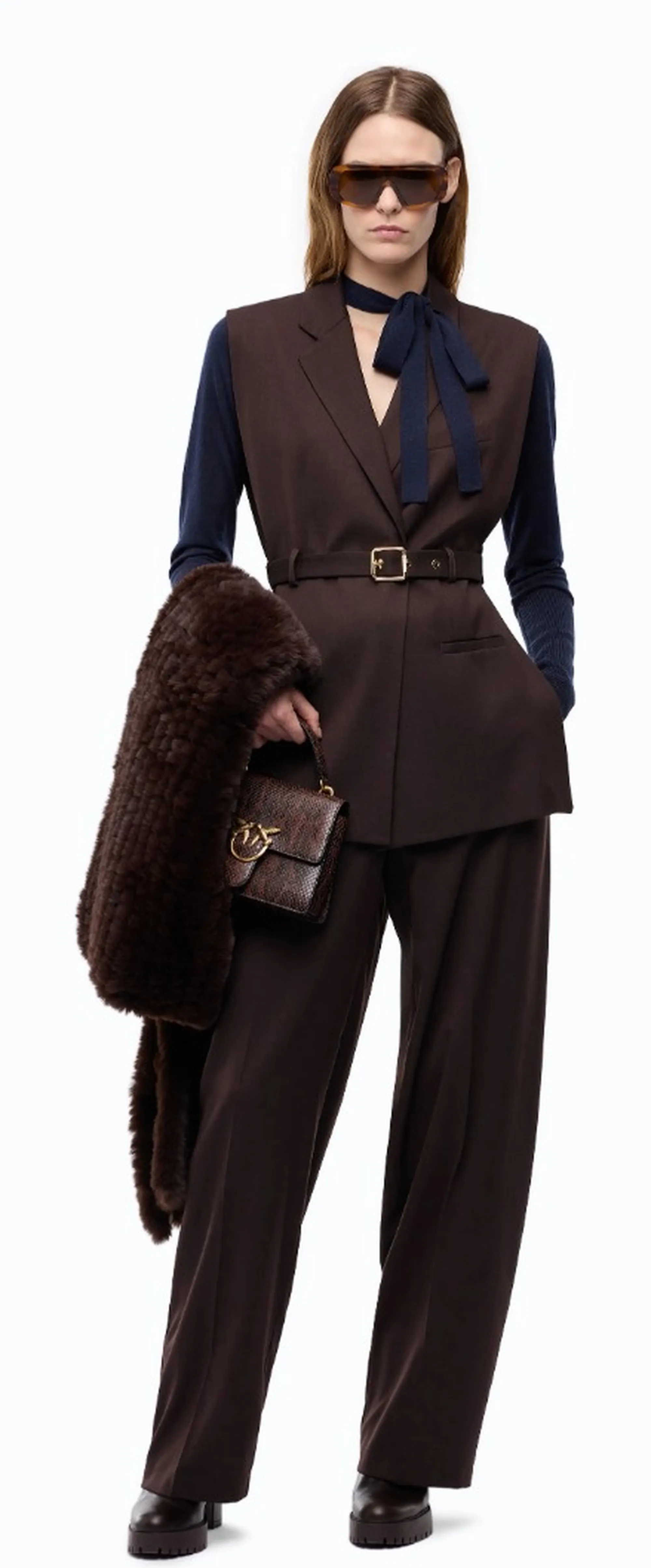 Pinko Gilet Nuraqus Marrone 107727A3Ms 186084