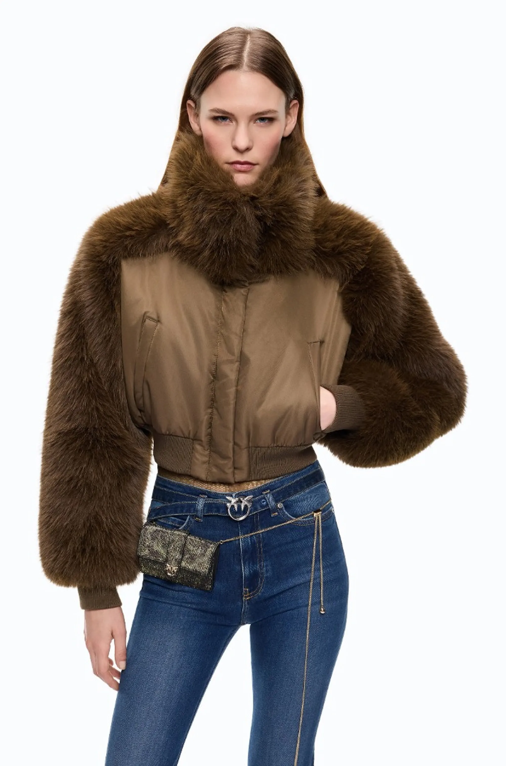 Pinko B'Primitive Bomber Jacket' Brown 107671A2Oi 188432