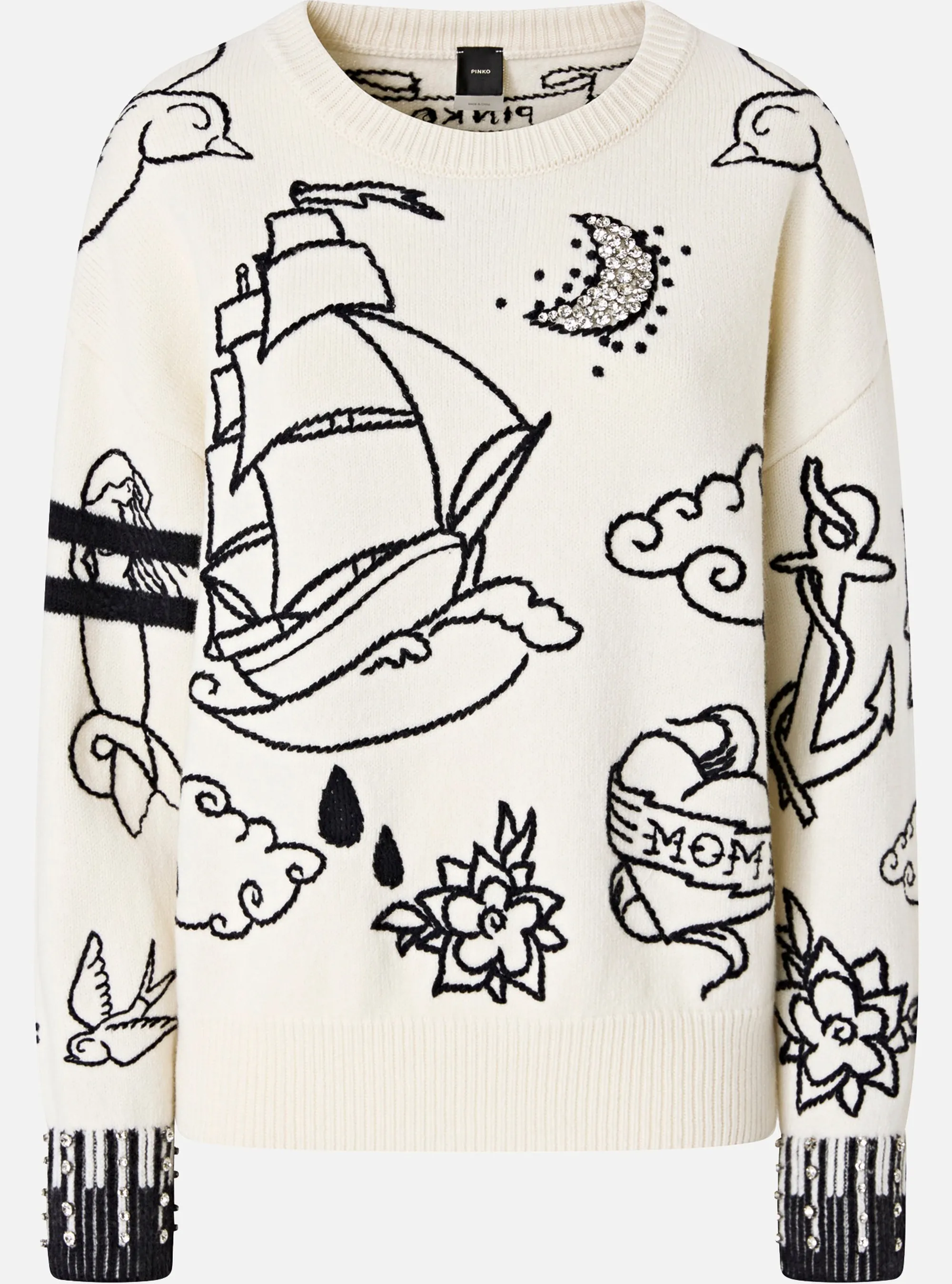 Pinko B'Andros Jersey' White 105427A2Pk 154414