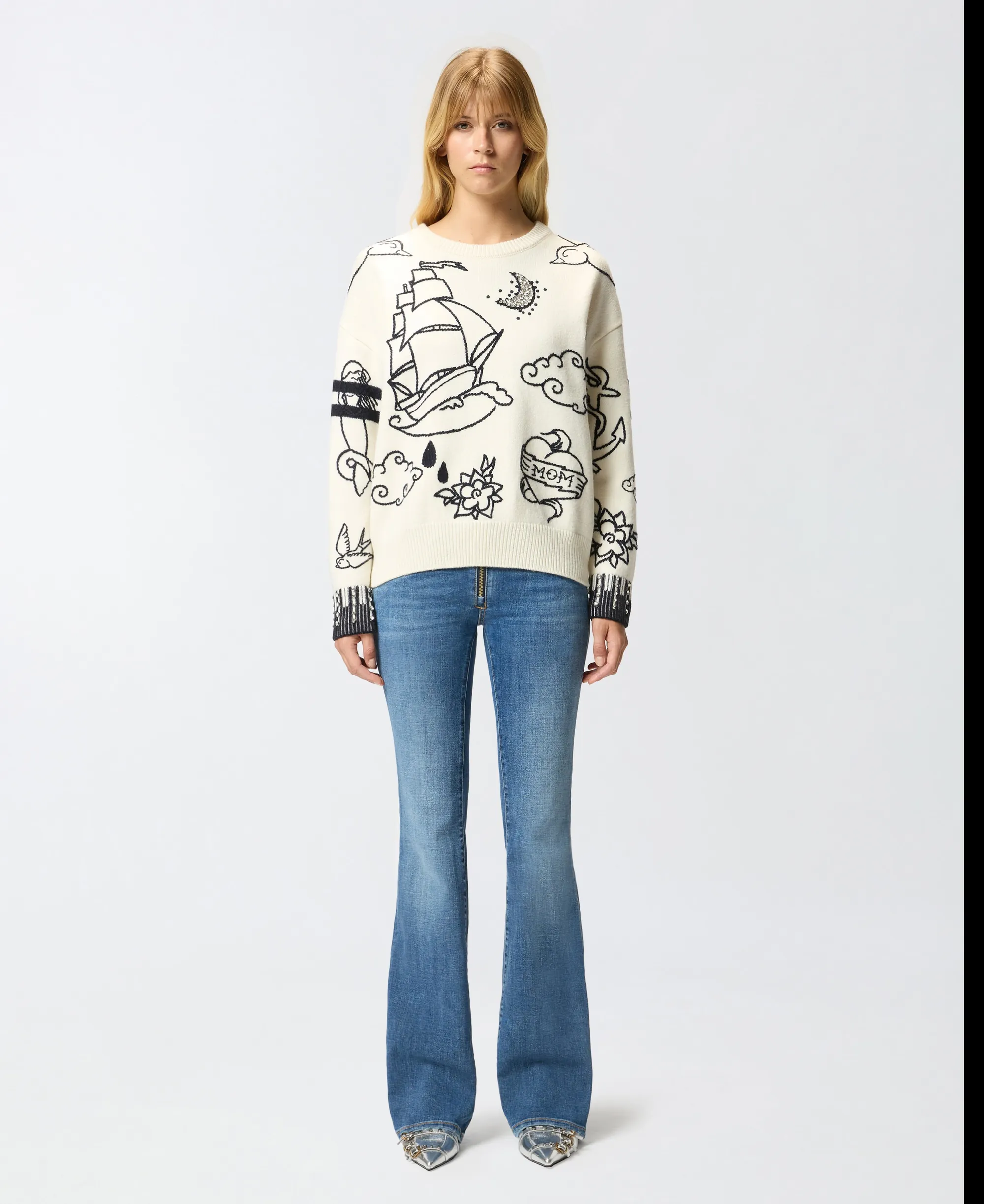 Pinko B'Andros Jersey' White 105427A2Pk 154415