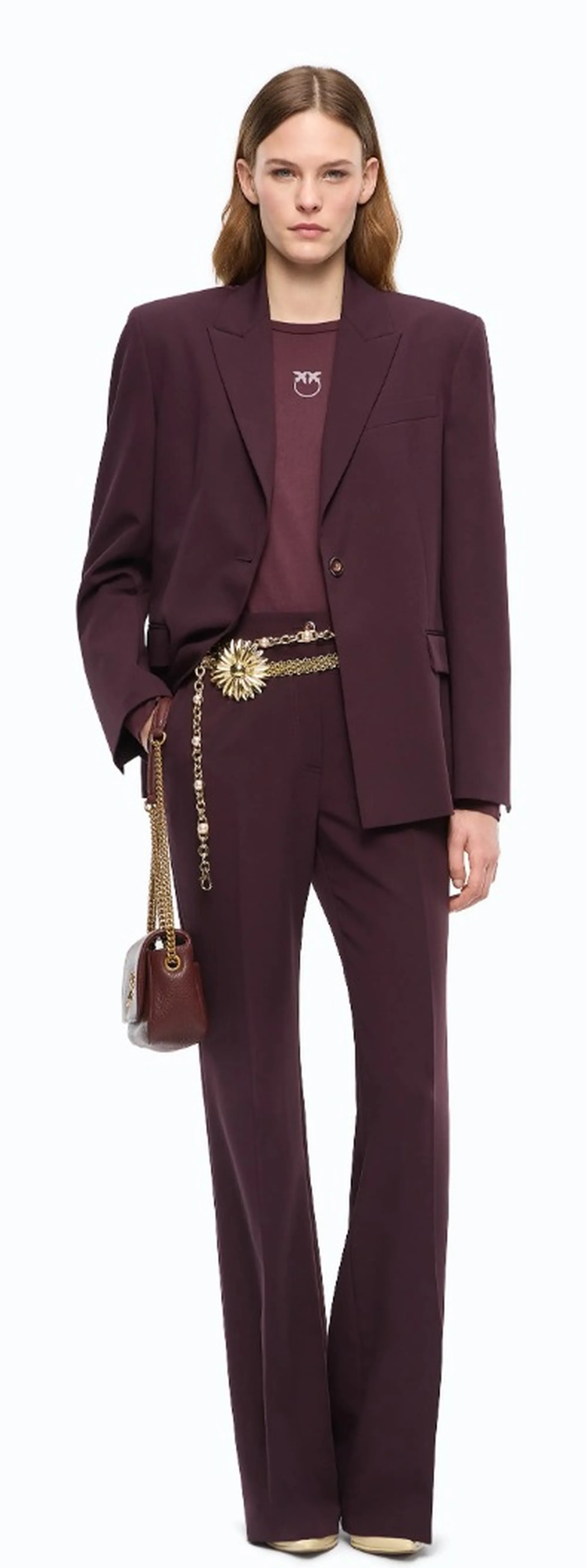 Pinko Pantalone Petalo A Palazzo Bordeaux 107214A18E 186049