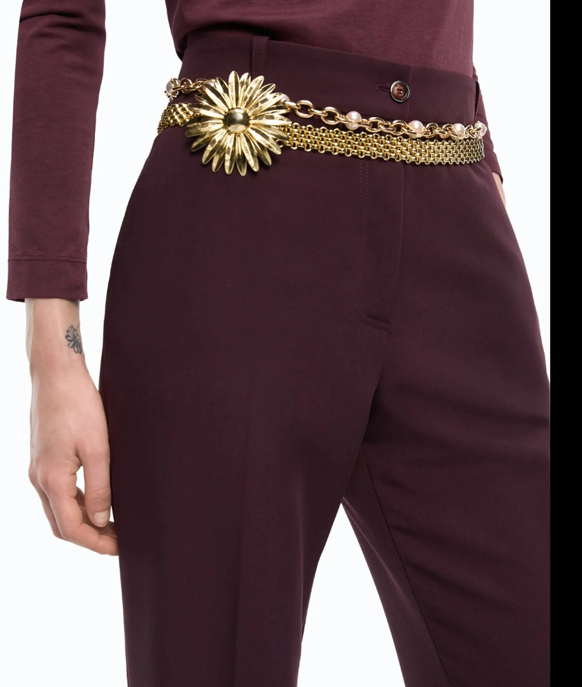 Pinko Pantalone Petalo A Palazzo Bordeaux 107214A18E 186052