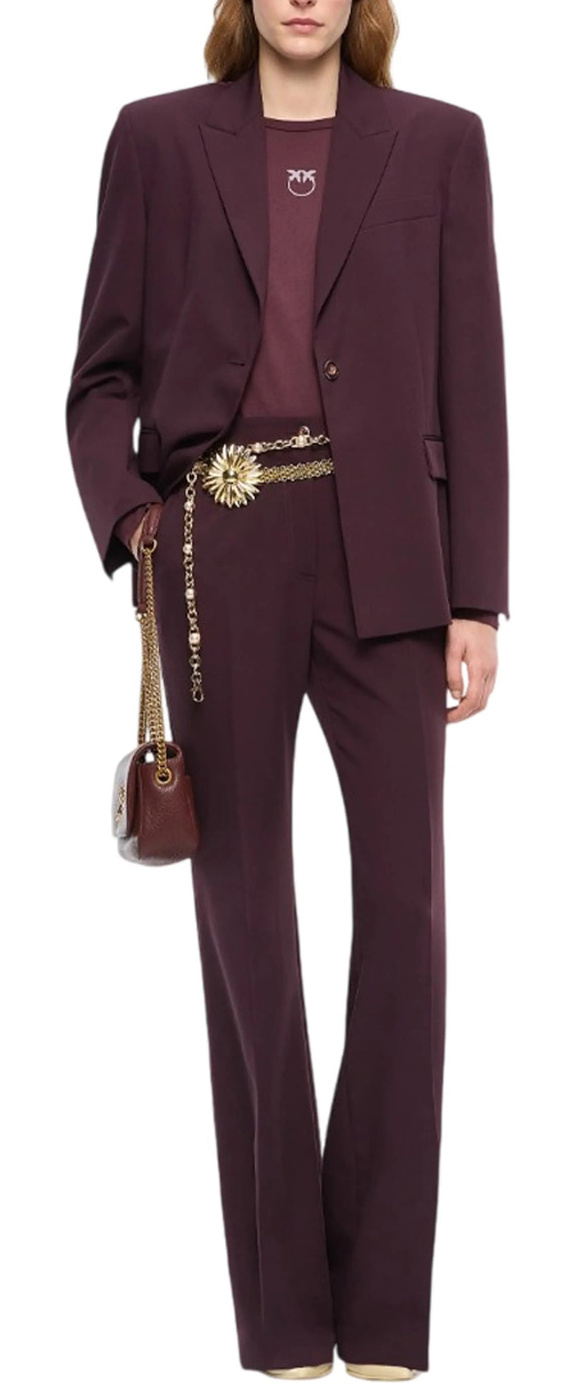 Pinko B'Petal Palazzo Trousers' Bordeaux 107214A18E 186601