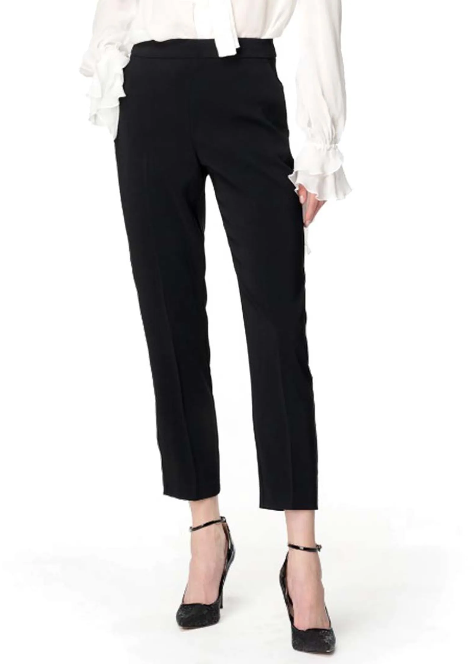 Pinko Pantaloni Slim Crêpe Stretch Nero 1028617624 104845