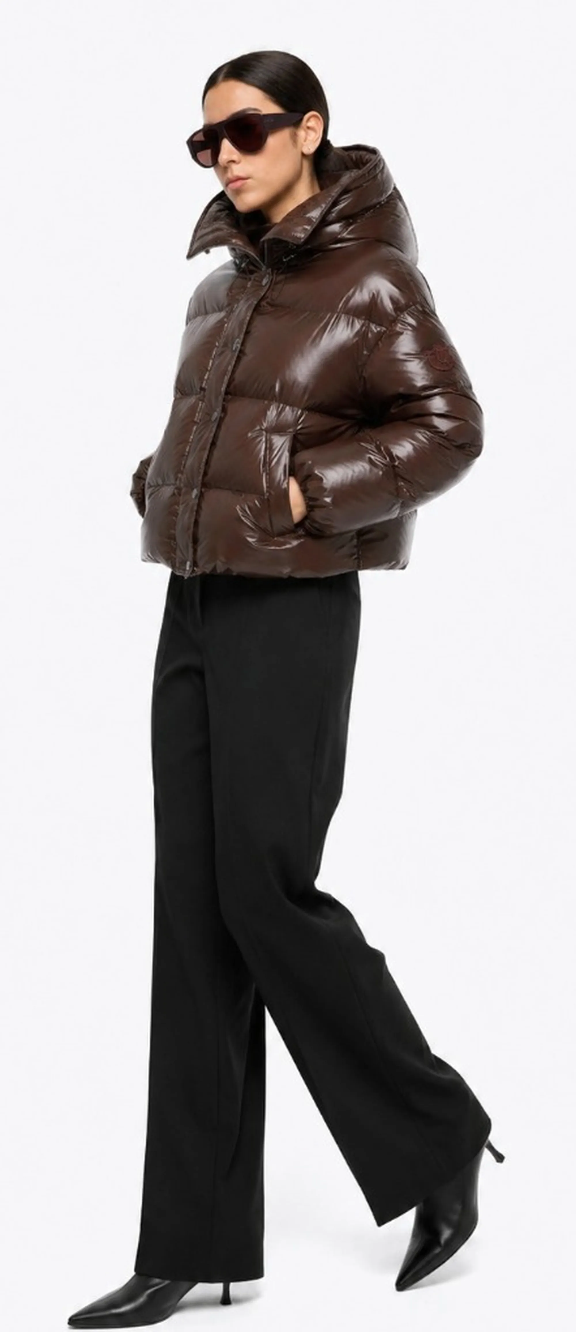 Pinko Piumino Impasto Imbottito Marrone 105656A3Fi 186174