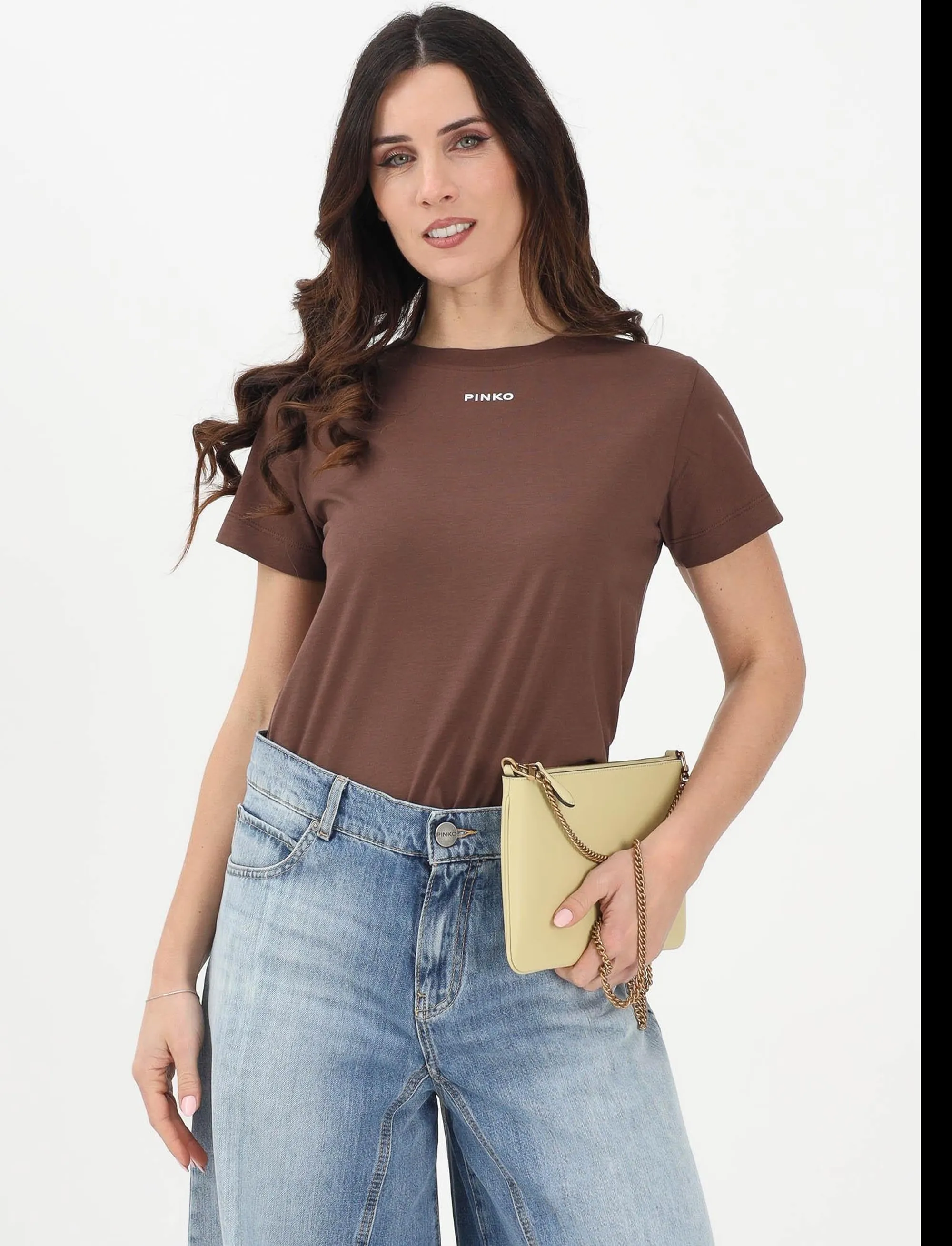 Pinko B'T-Shirt Basico' Brown 100373A34F 170135