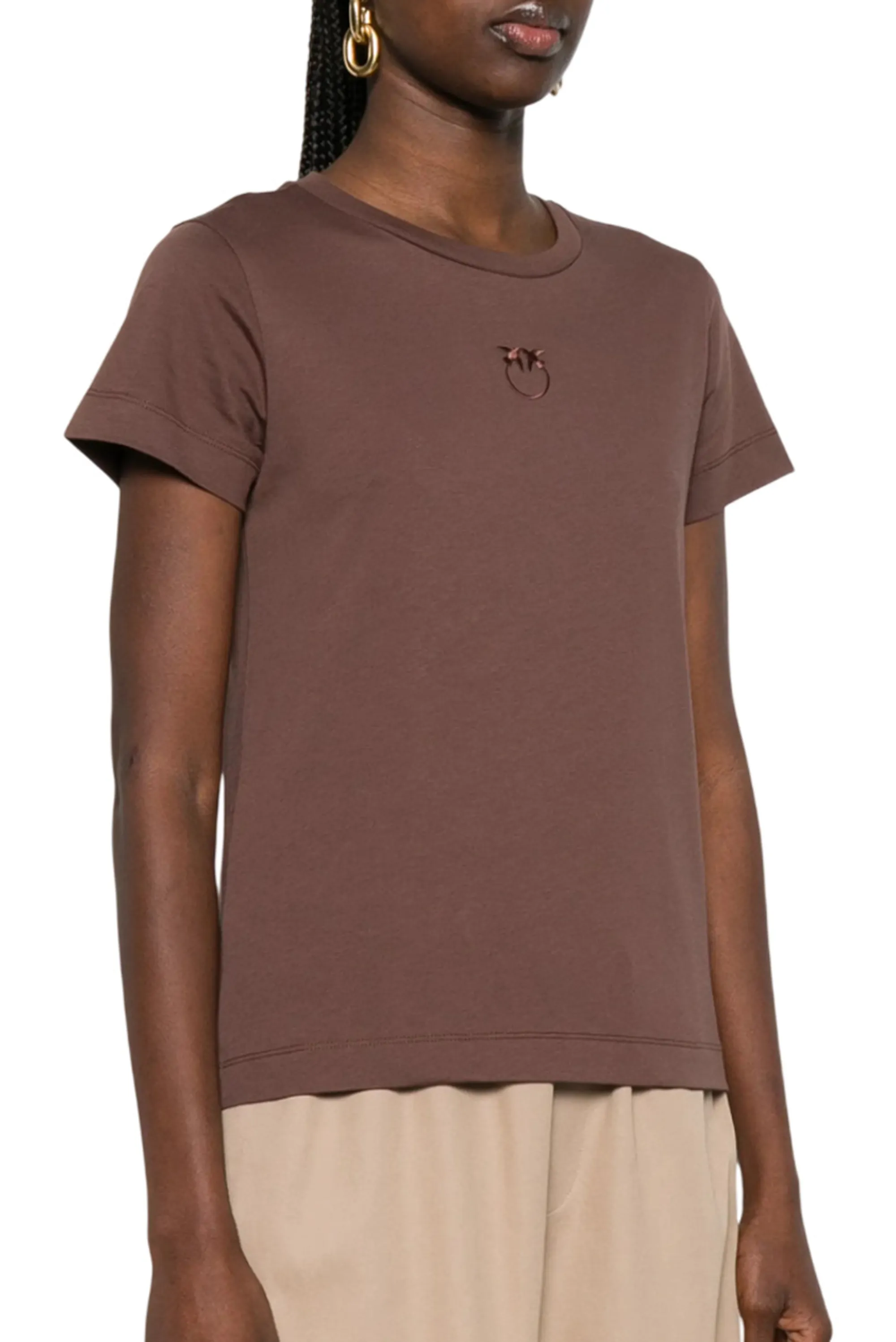 Pinko T-Shirt Bussolotto Marrone 100355A339 178526