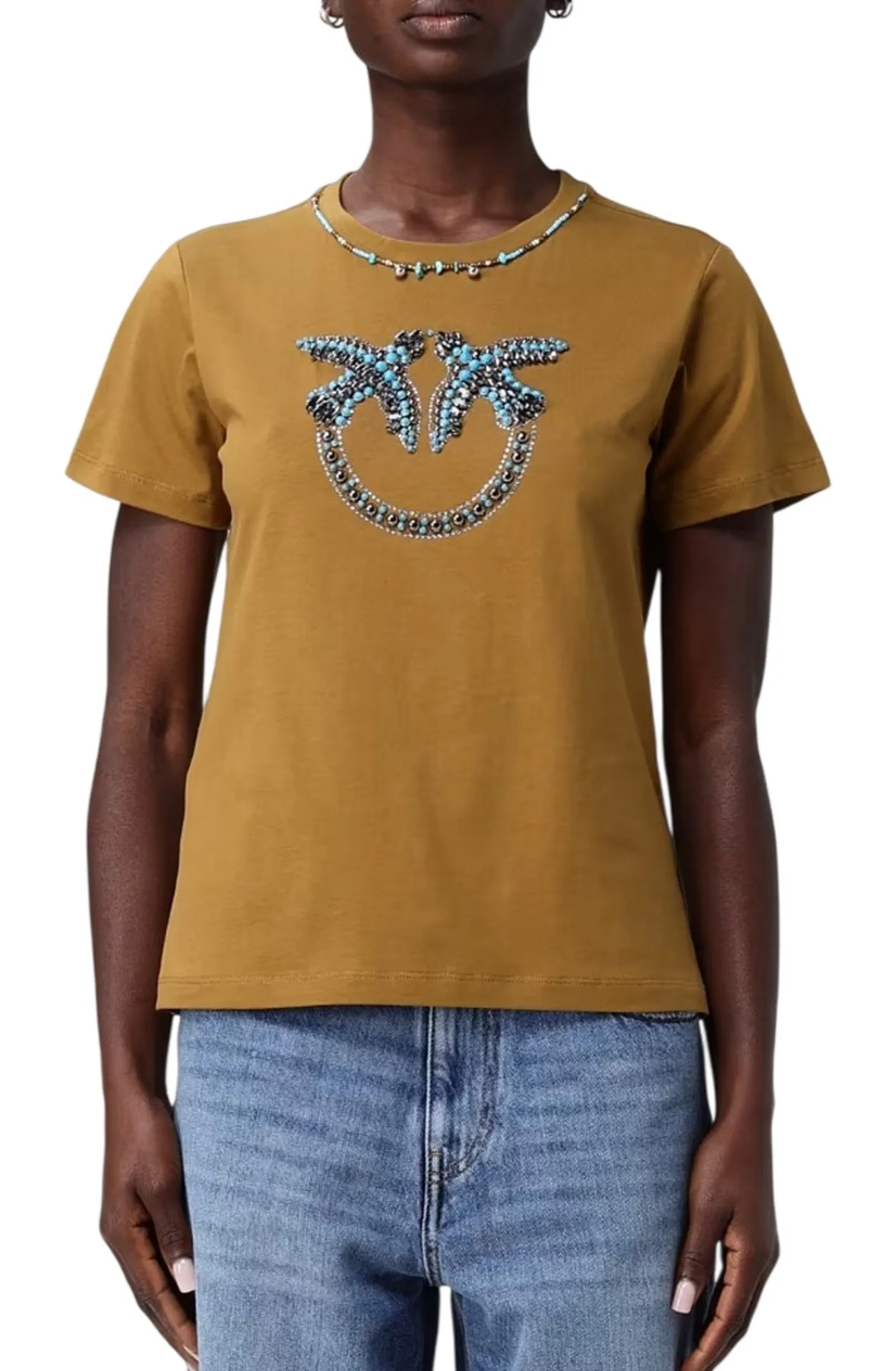 Pinko T-Shirt Fidenza Marrone 107094A3C7 181430