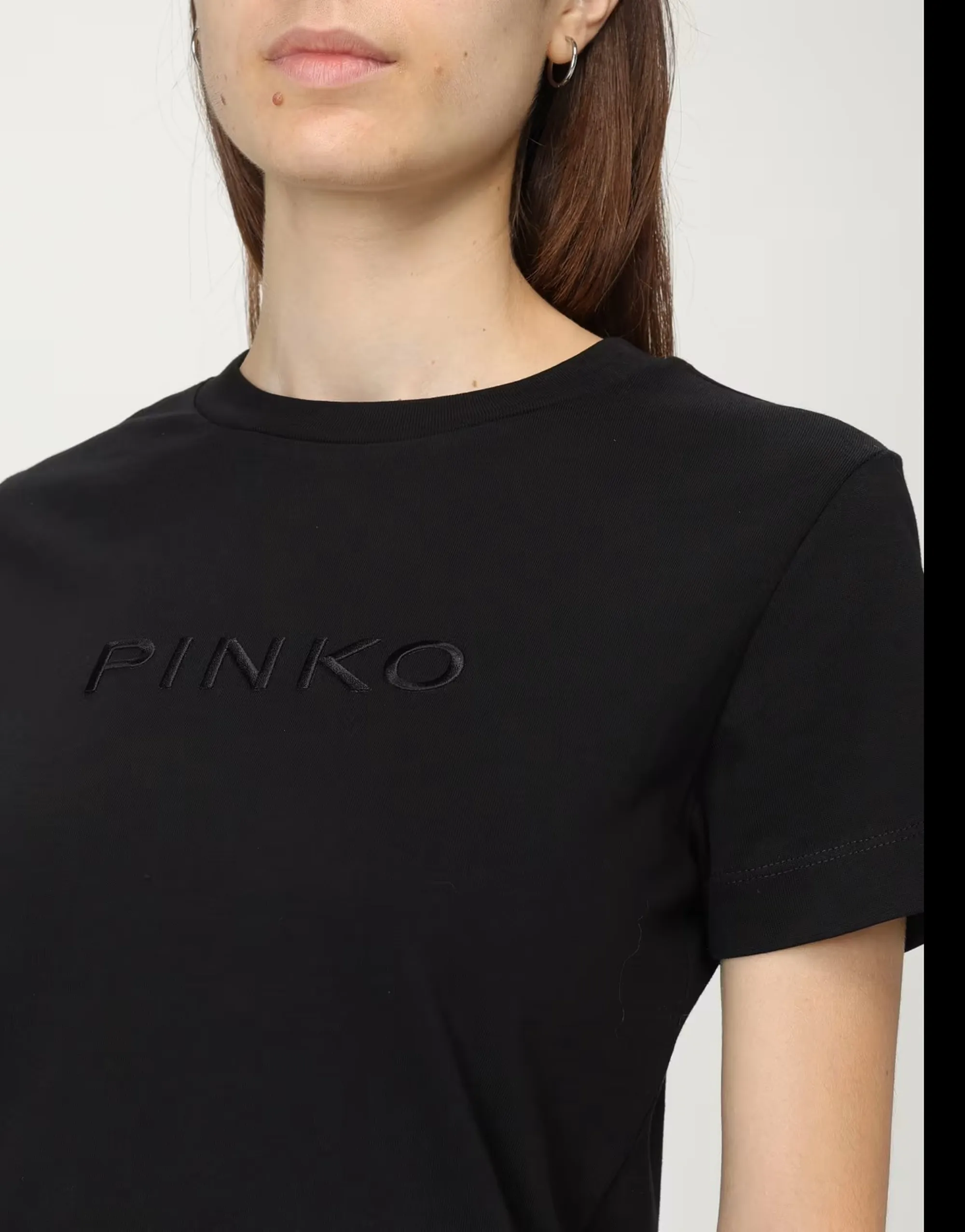 Pinko B'Logo Embroidered T-Shirt' Black 101752A2Rd 154372