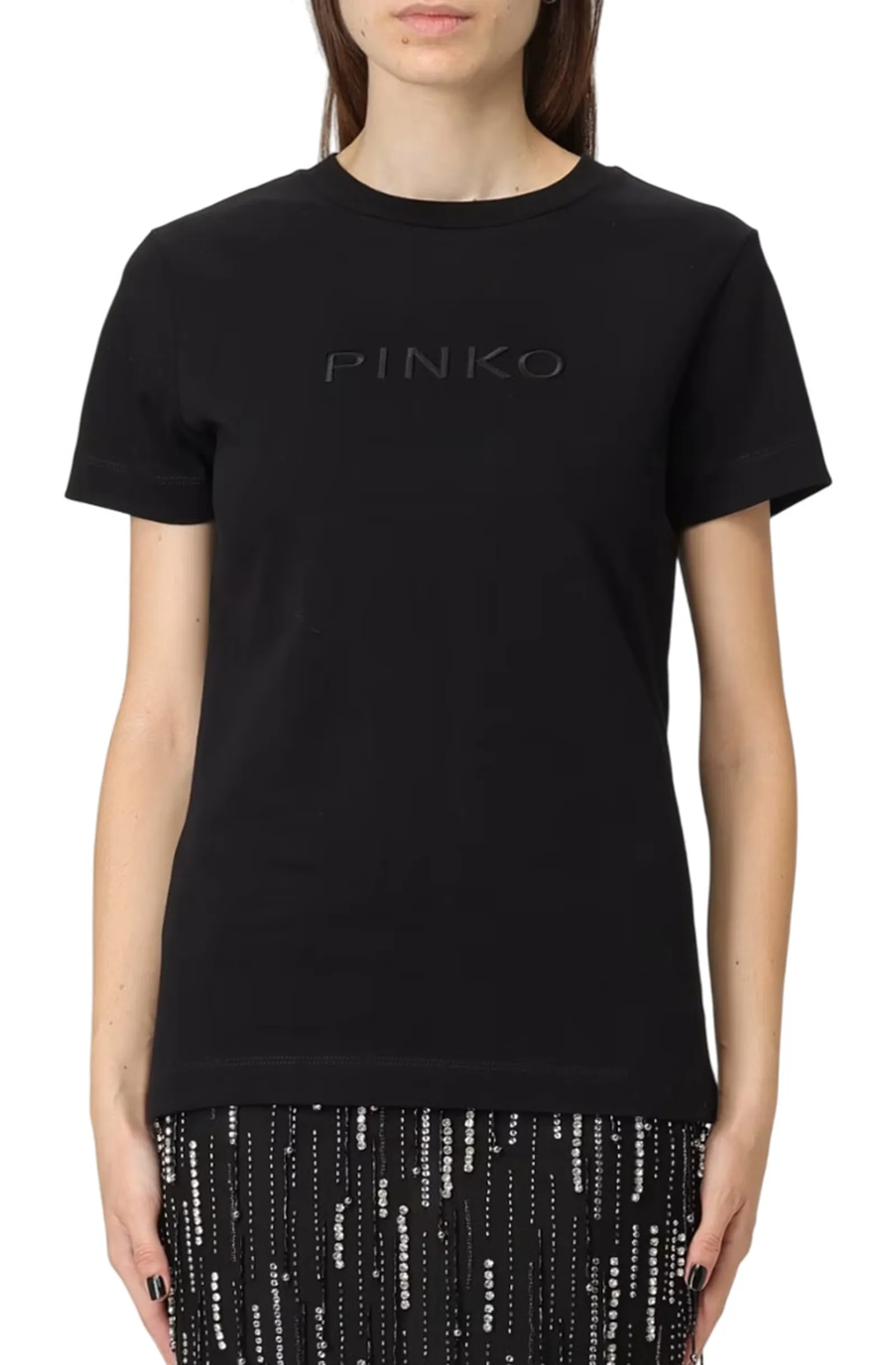 Pinko T-Shirt Ricamo Logo Nero 101752A2Rd 154960