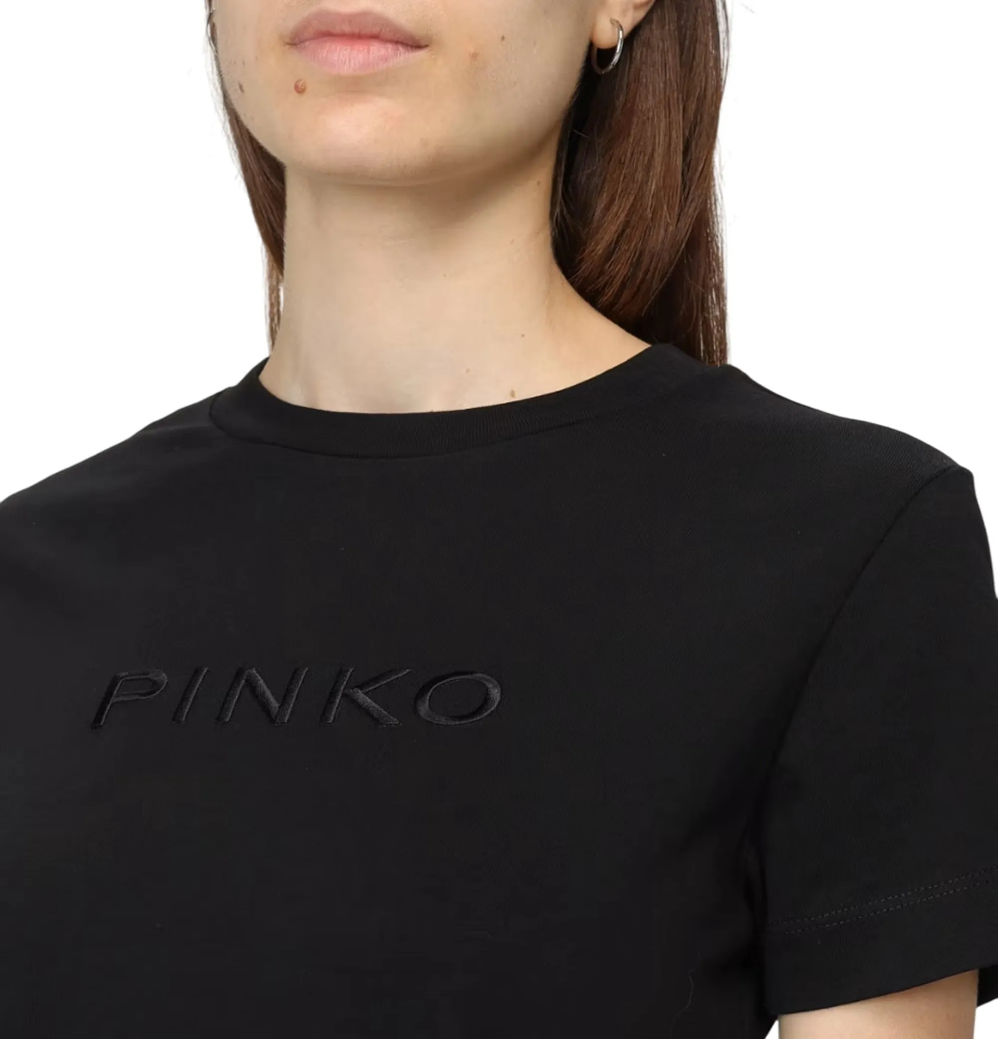 Pinko B'Logo Embroidered T-Shirt' Black 101752A2Rd 154966