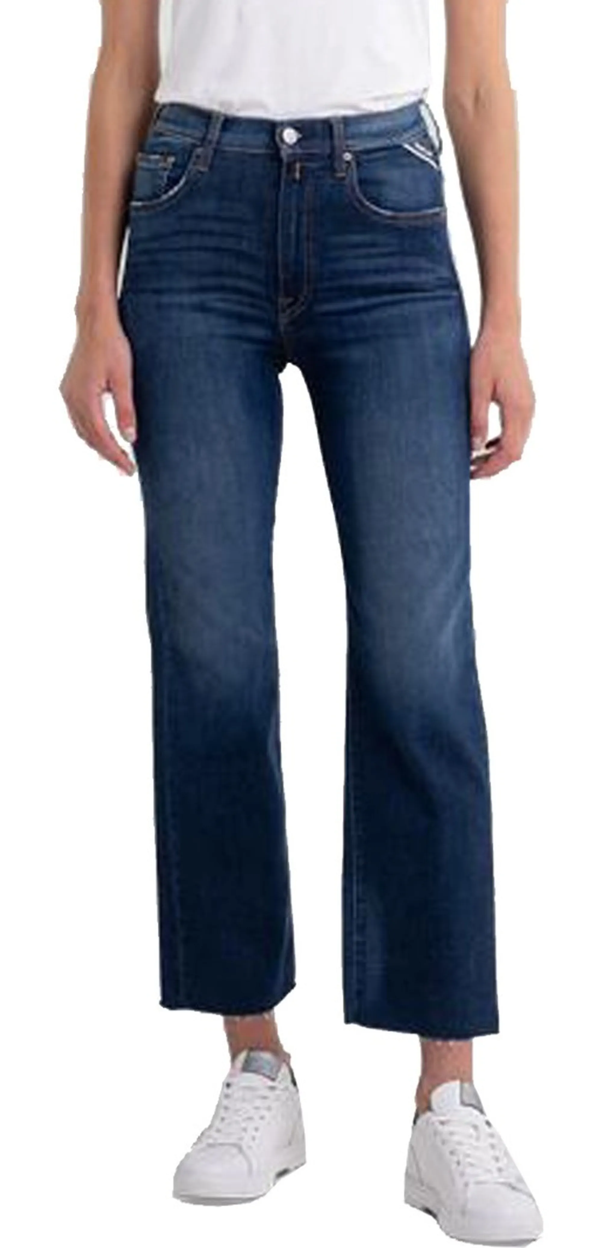Replay Marty Jeans Donna Slim Boyfit - Vestibilità Comoda Con Stretch, Vita Regolare E Gamba Affusolata, Autentico Denim Italiano