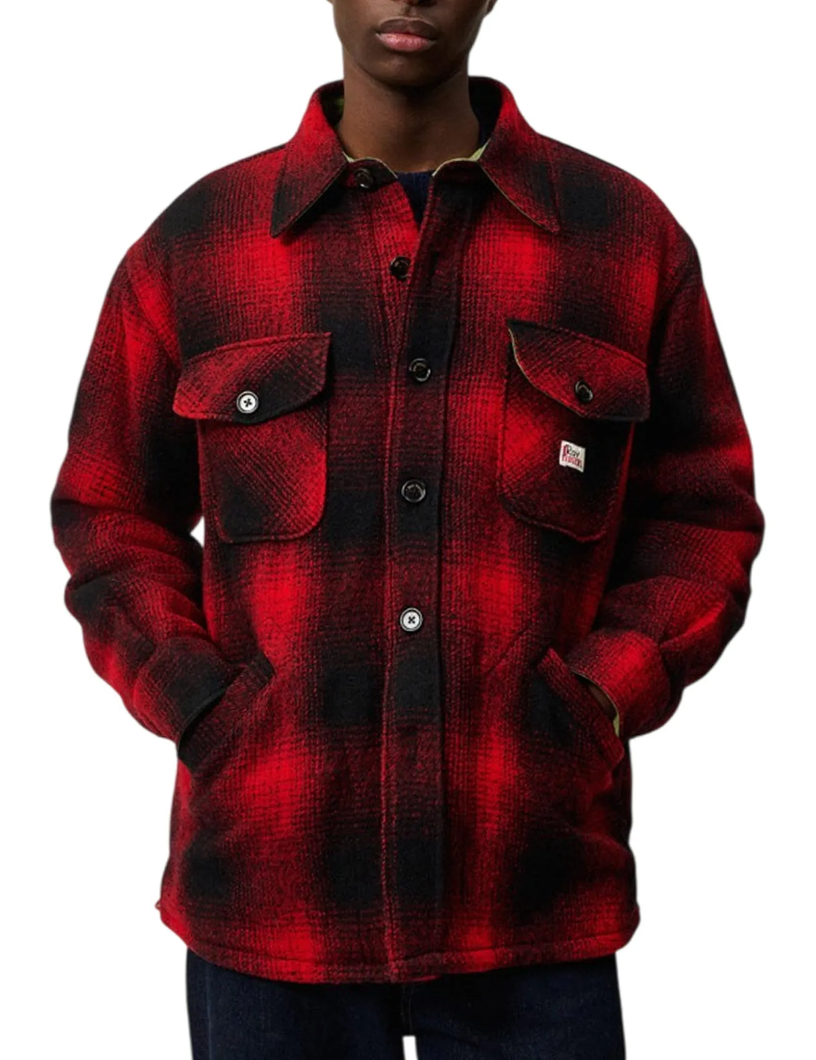 Roy Rogers Cappotto Buffalo In Lana A Quadri Rosso Rru90390Cw03Xxxx 191591