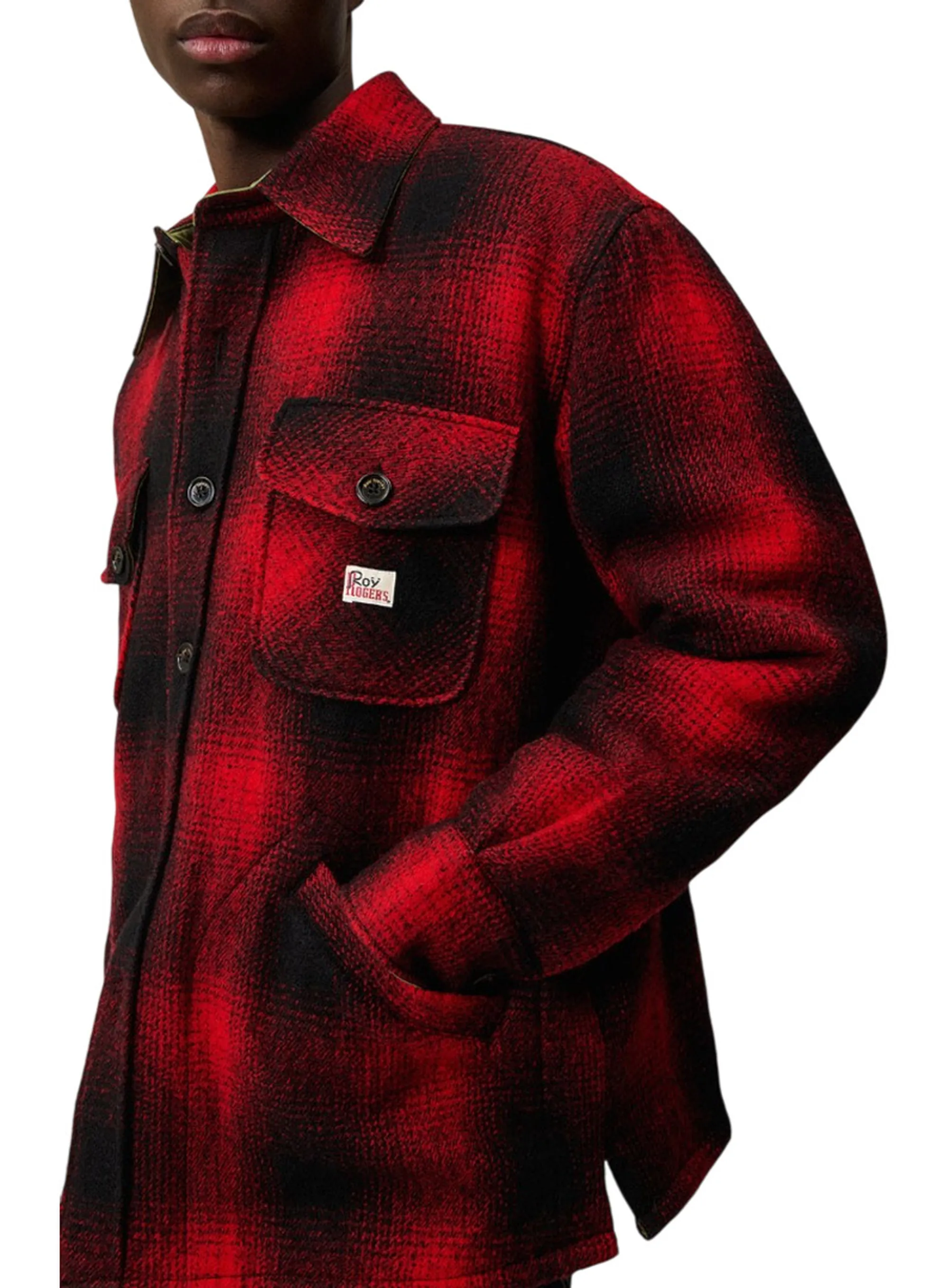 Roy Rogers Cappotto Buffalo In Lana A Quadri Rosso Rru90390Cw03Xxxx 191594