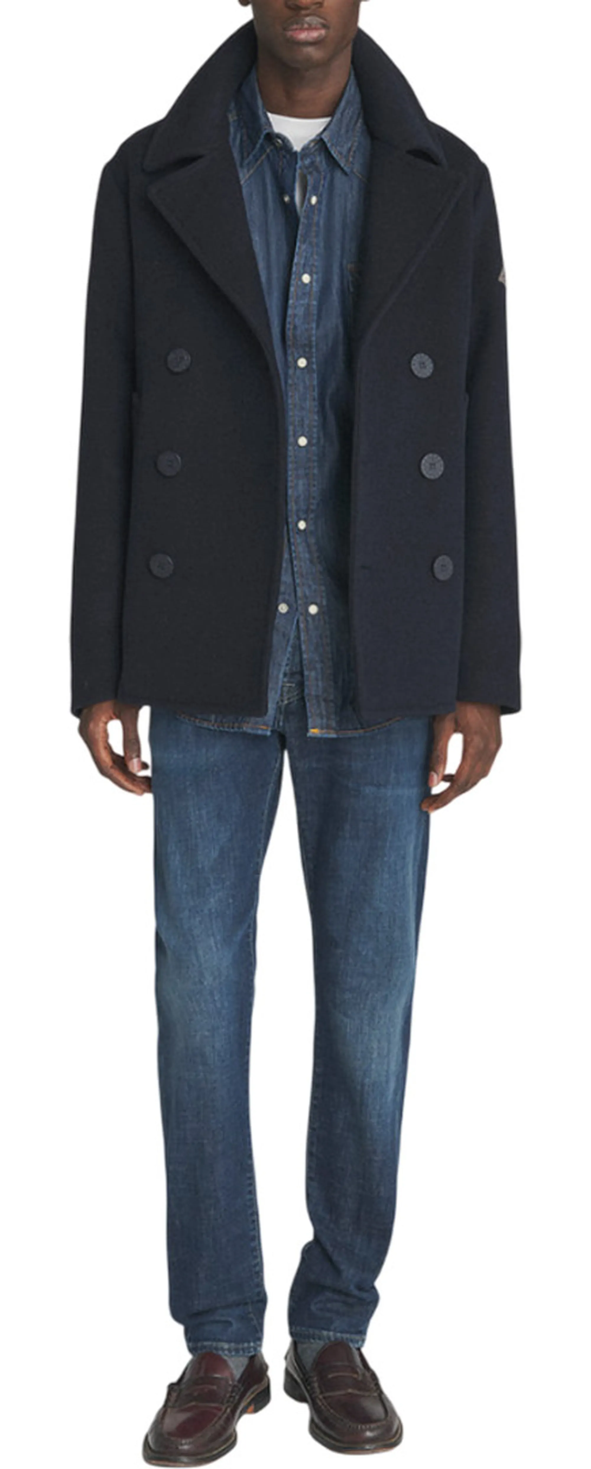 Roy Rogers Cappotto Melton In Lana Blu Rru90280T706Xxxx 158148