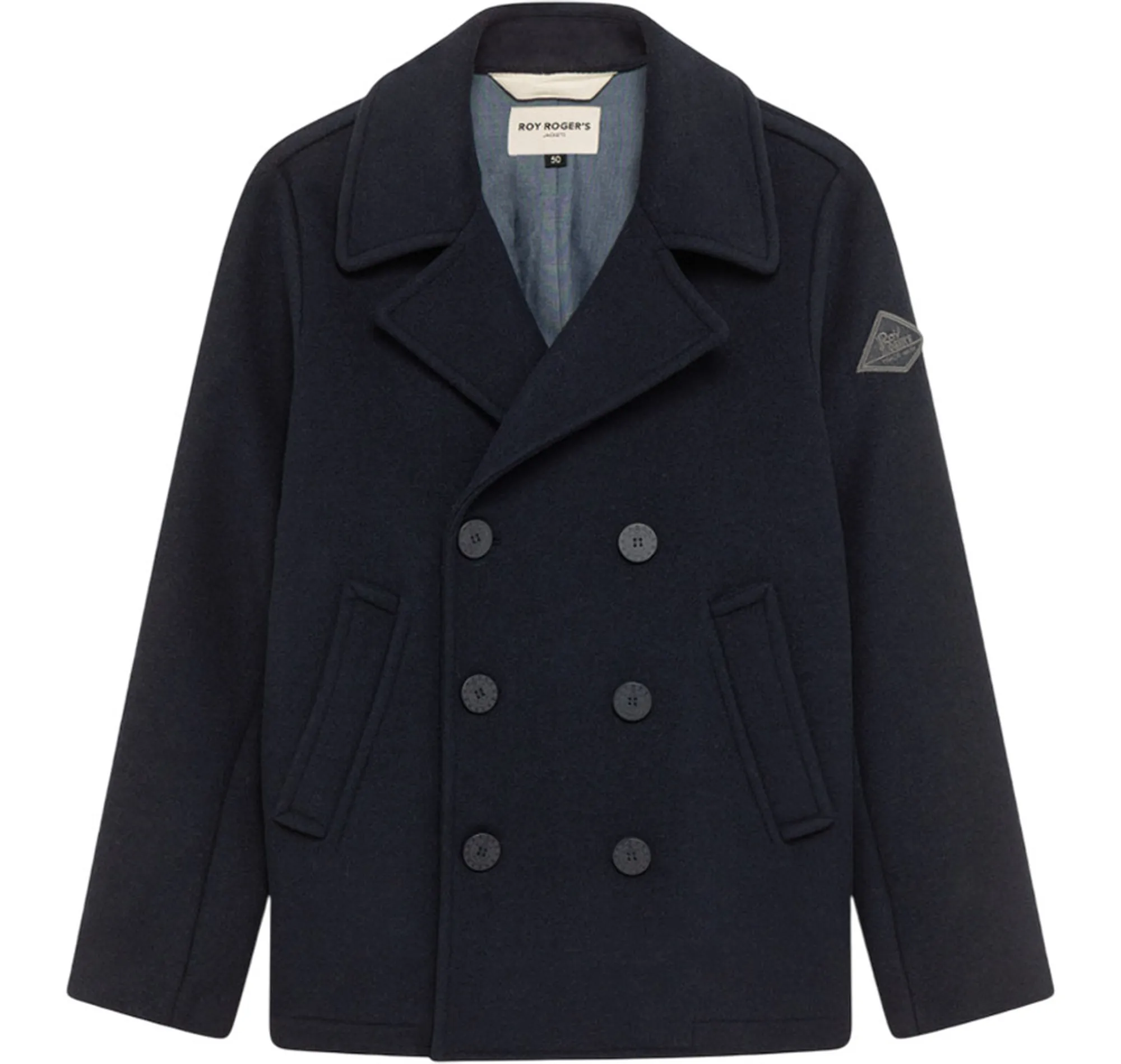 Roy Rogers Cappotto Melton In Lana Blu Rru90280T706Xxxx 158150