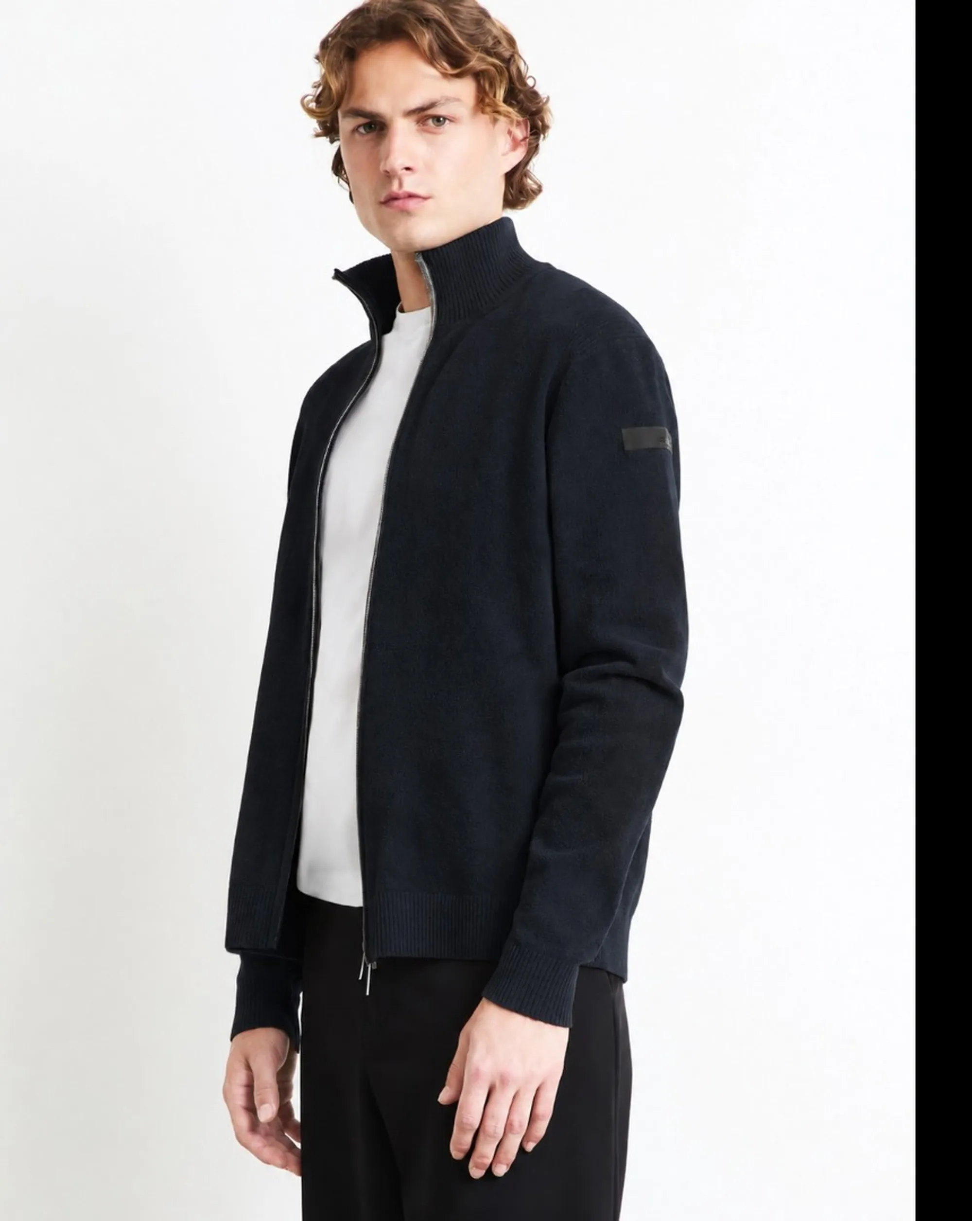 Rrd B'Velvet Full Zip Cardigan' Blue Black W26134 190546