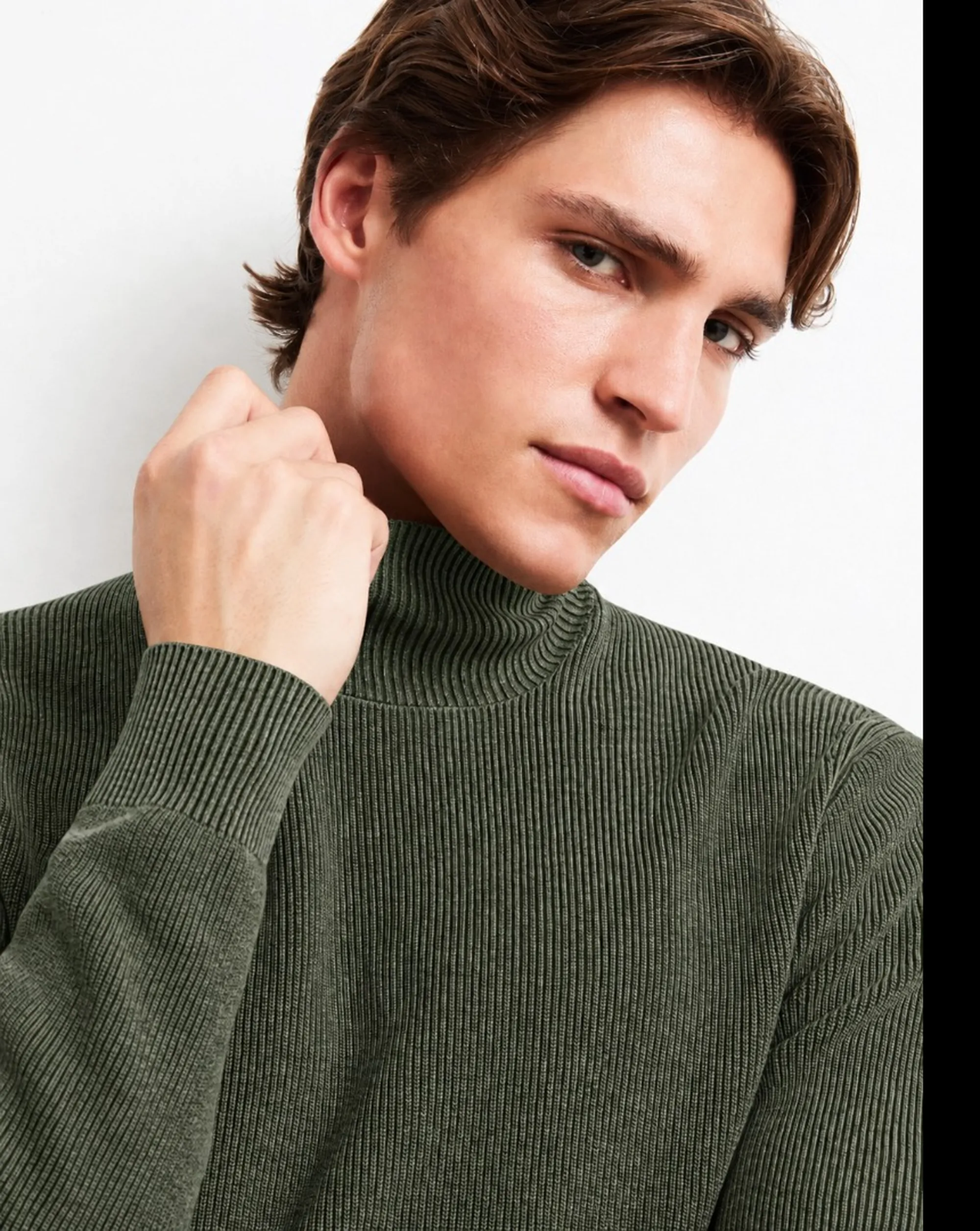 Rrd Dolcevita Cotton Techno Wash Turtleneck Forest Green W26150 191633