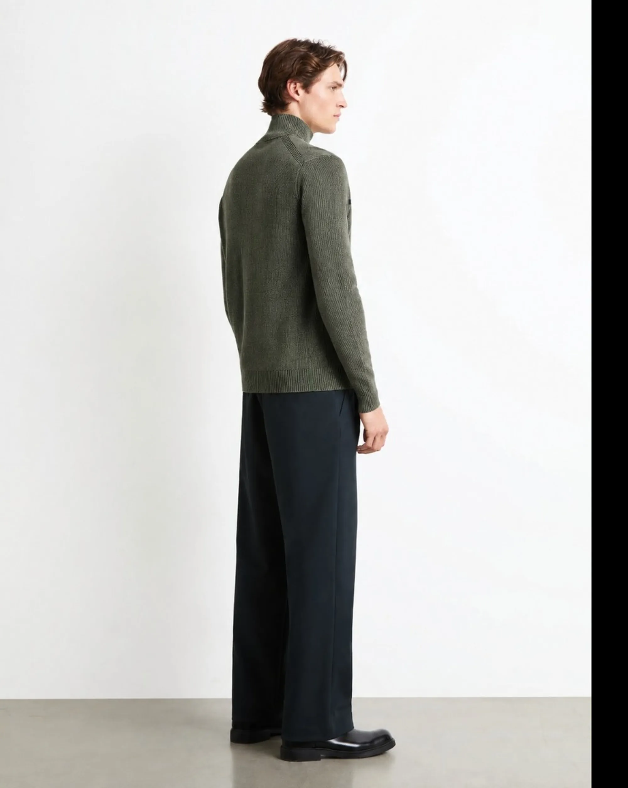 Rrd Dolcevita Cotton Techno Wash Turtleneck Forest Green W26150 191635