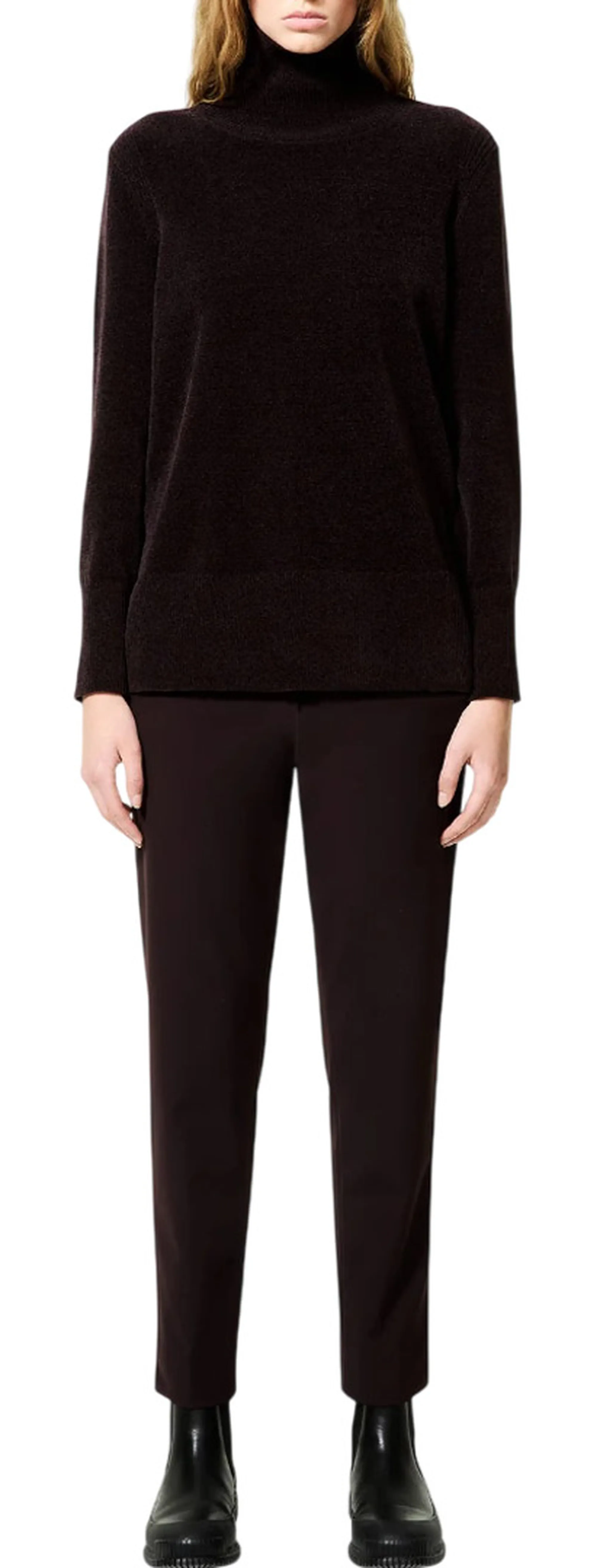 Rrd B'Velvet Vent Turtleneck' Bordeaux W25631 157413